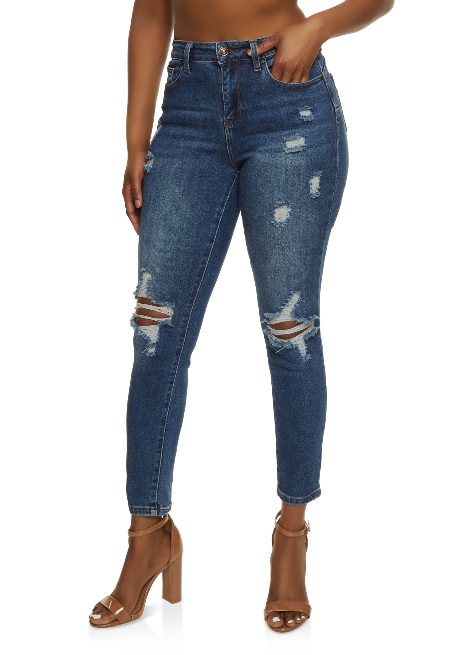 WAX Distressed Skinny Jeans