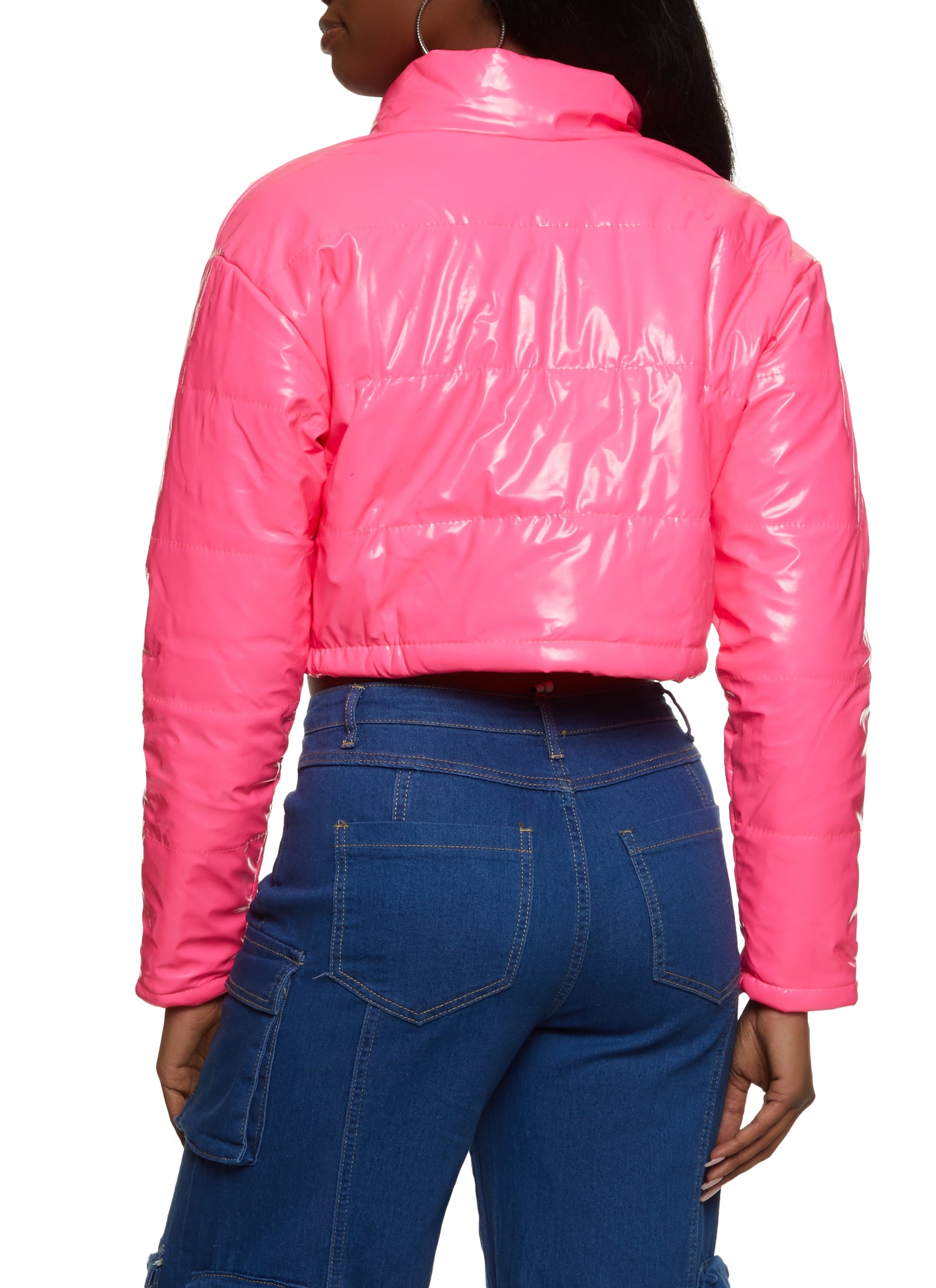 Neon cropped best sale puffer jacket