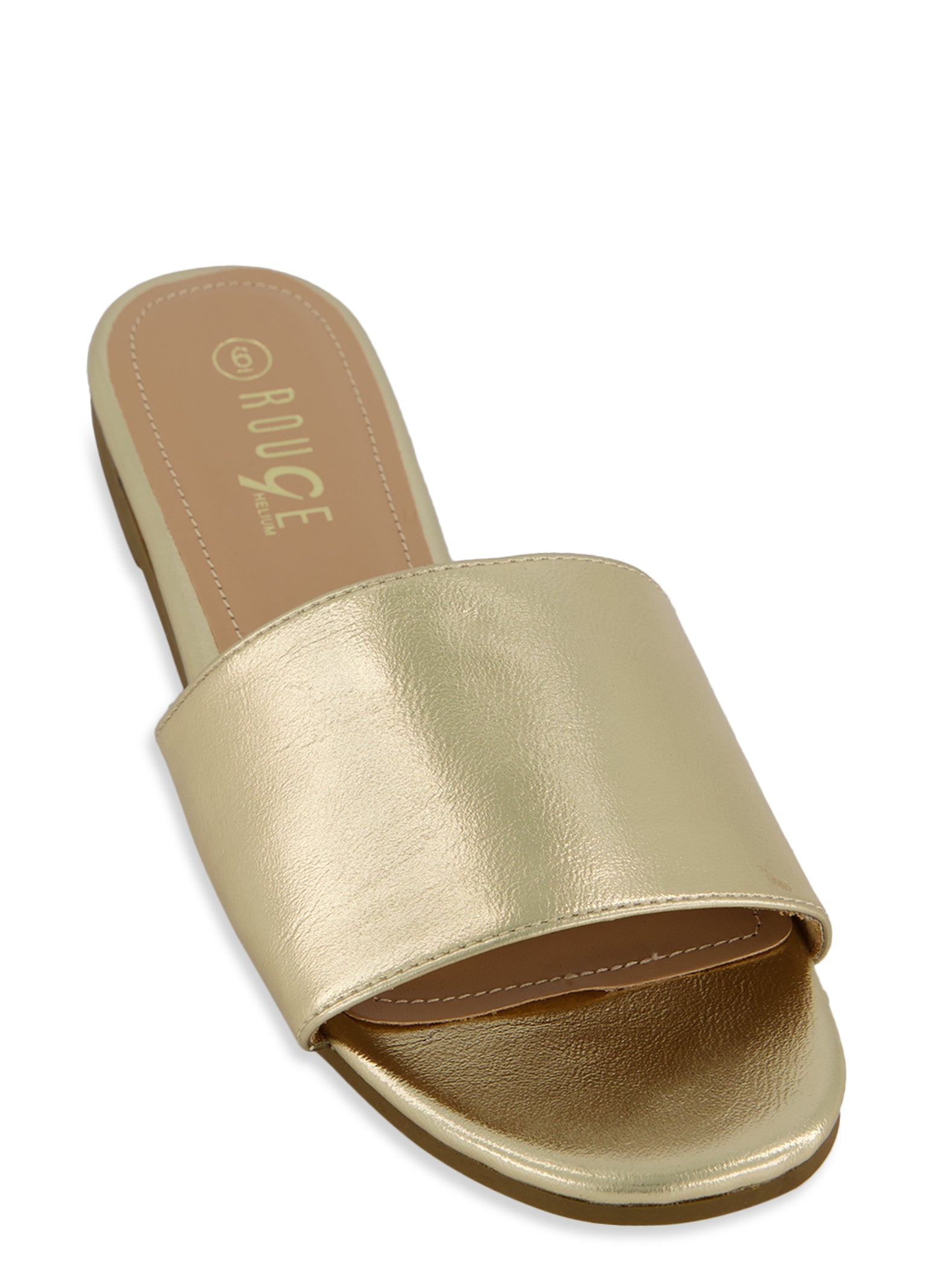 Gold best sale slide sandals