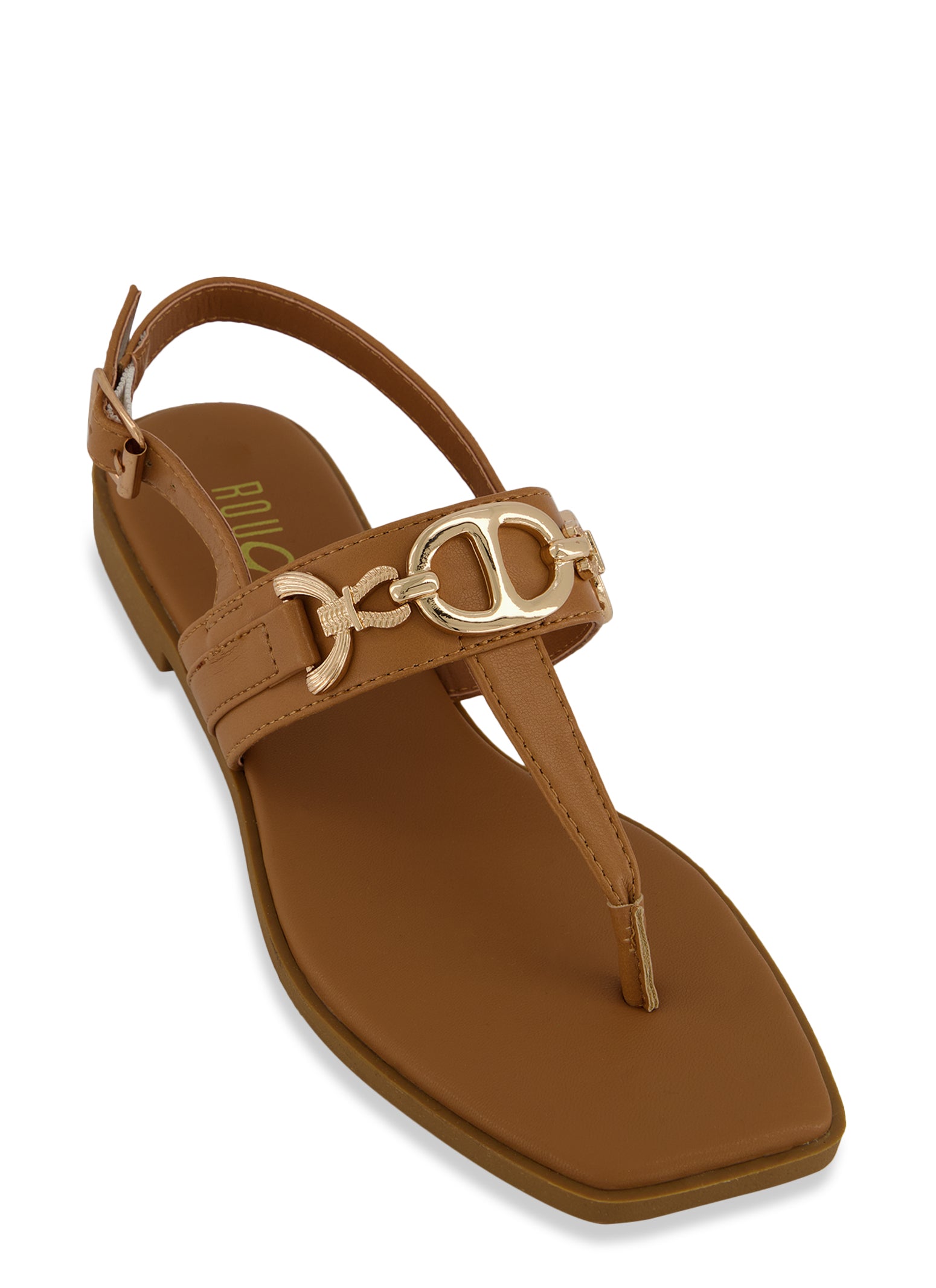 Horsebit Detail Thong Sandals