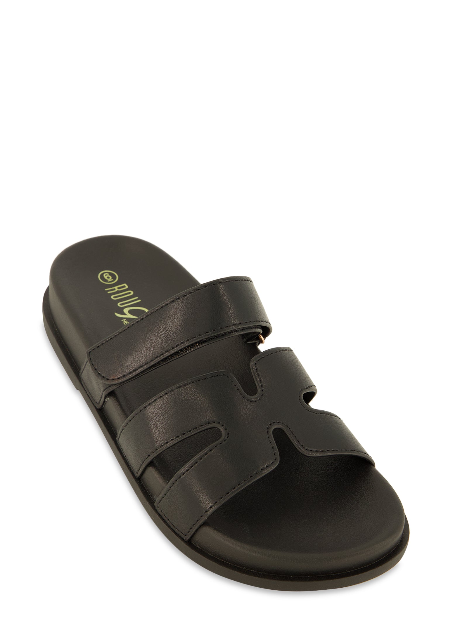 H Band Velcro Strap Slide Sandals