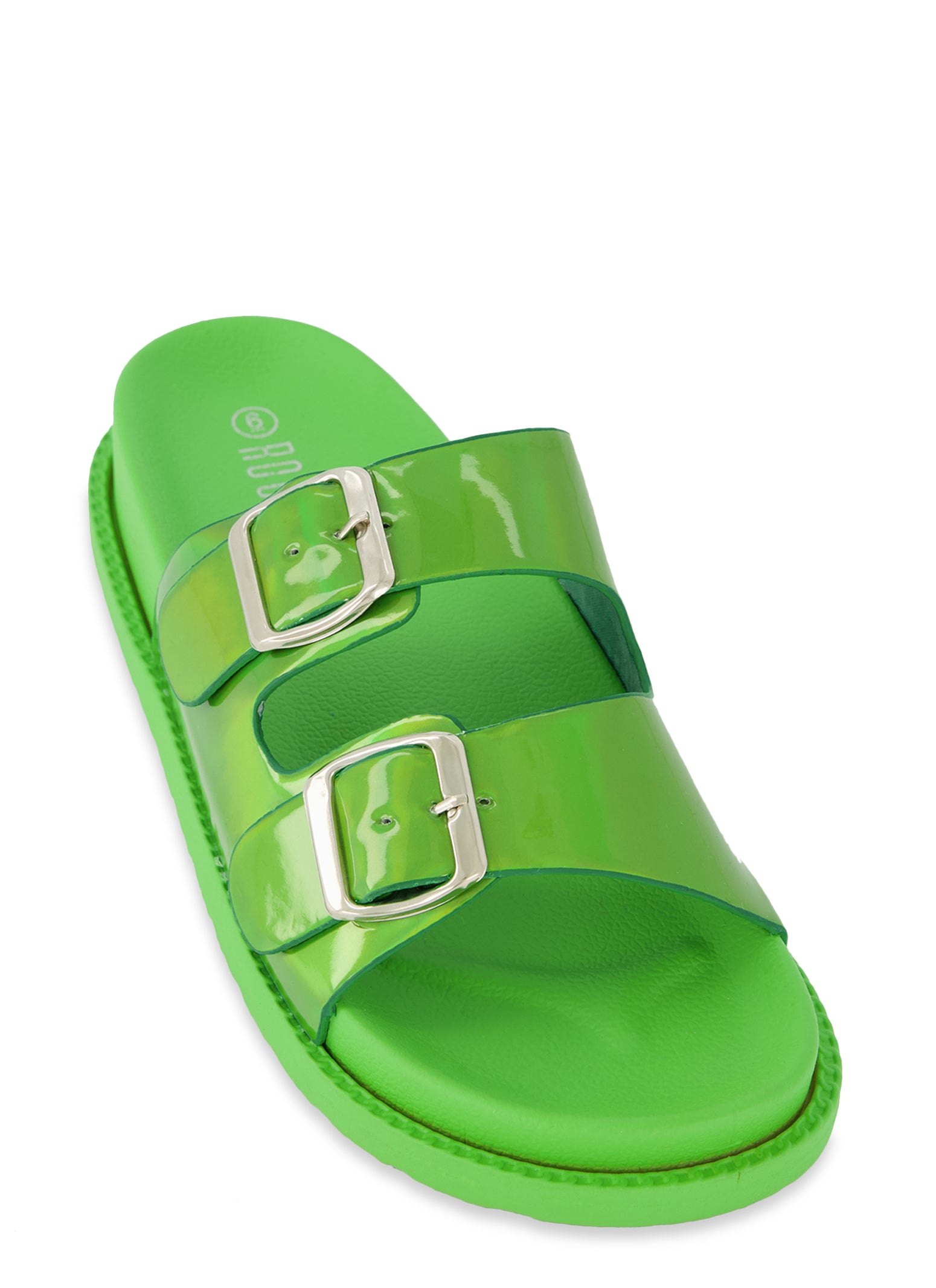 Prada Leather Dual-Buckle Slide Sandals | Neiman Marcus