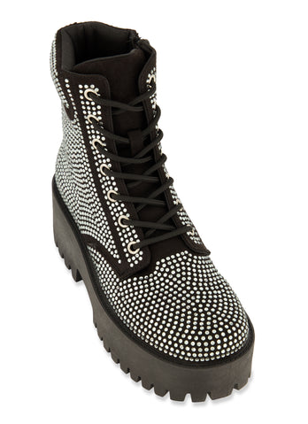 Black studded outlet combat boots