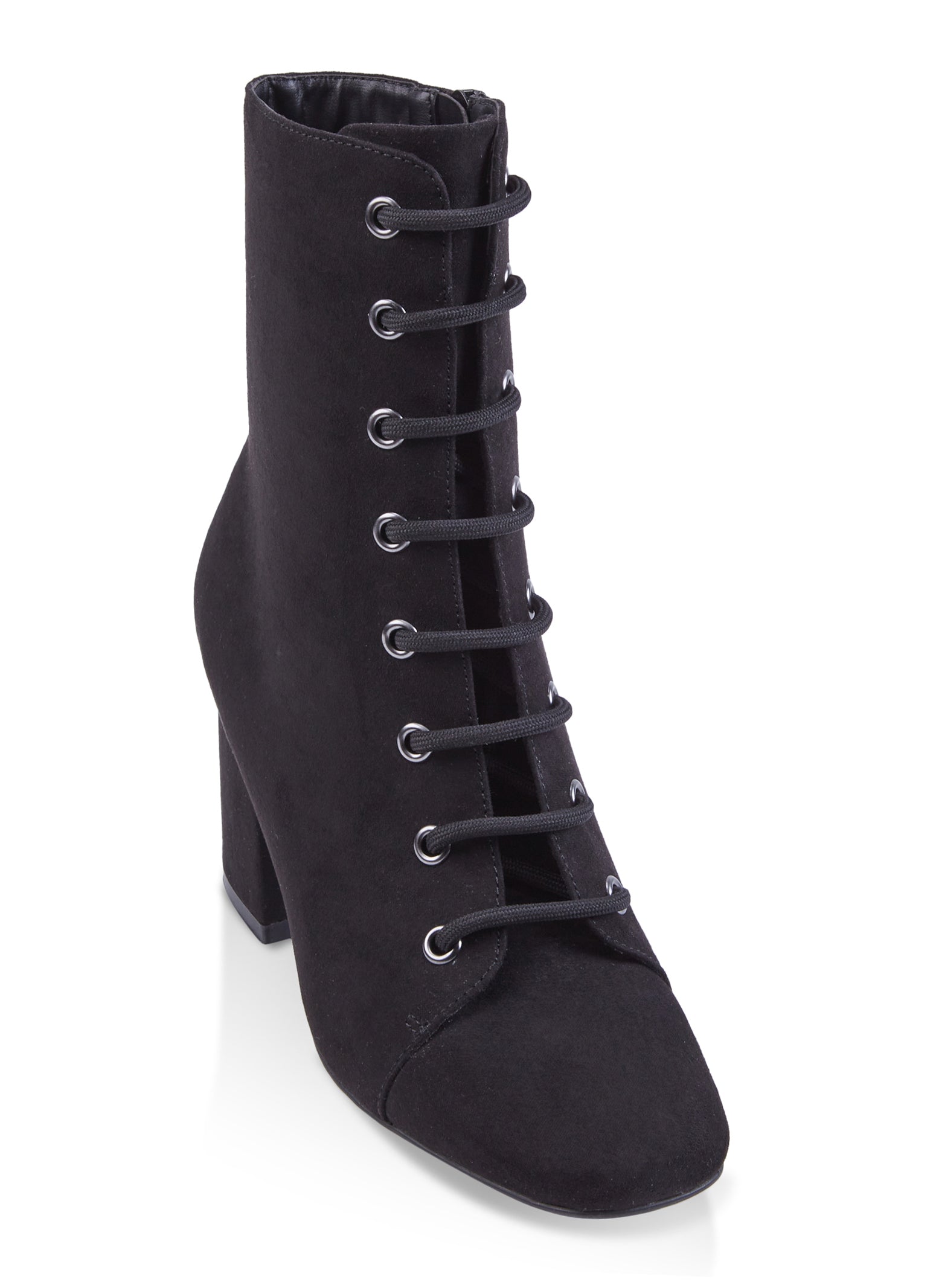 Square Toe Lace Up Booties
