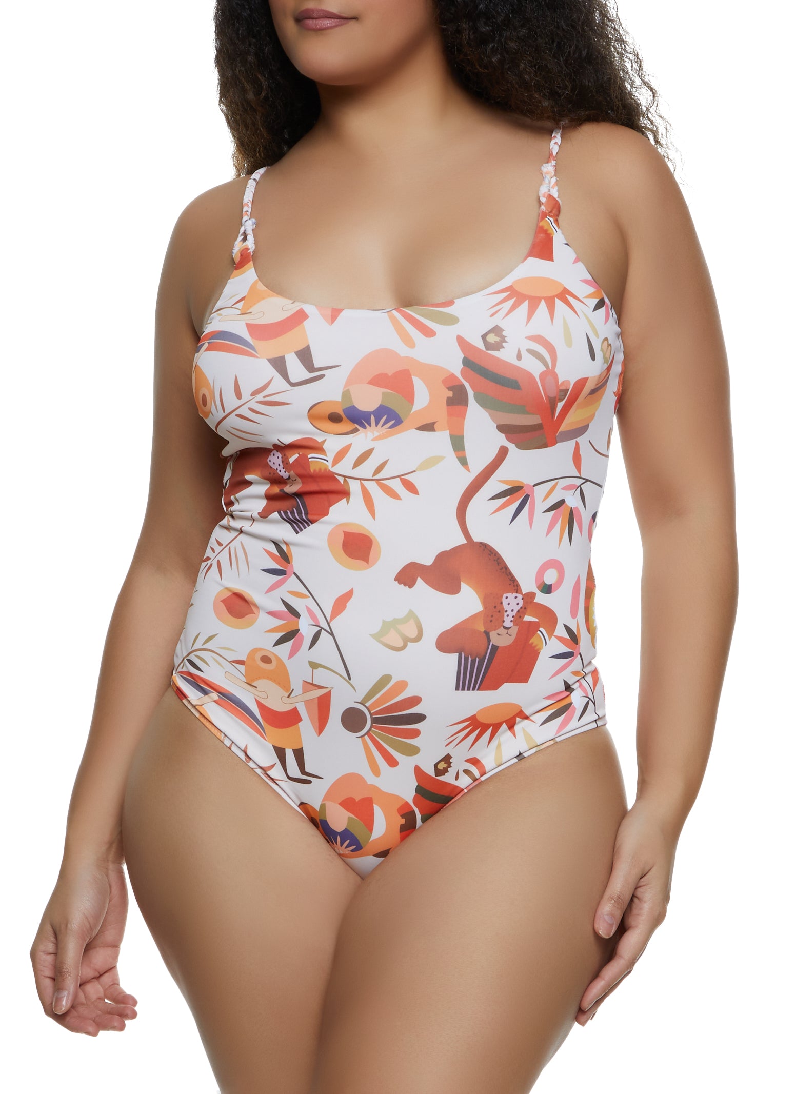 Plus size best sale graphic swimsuit