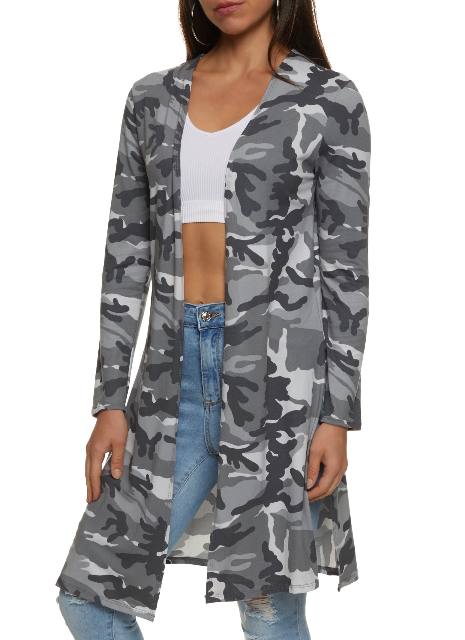 Camouflage hot sale duster coat