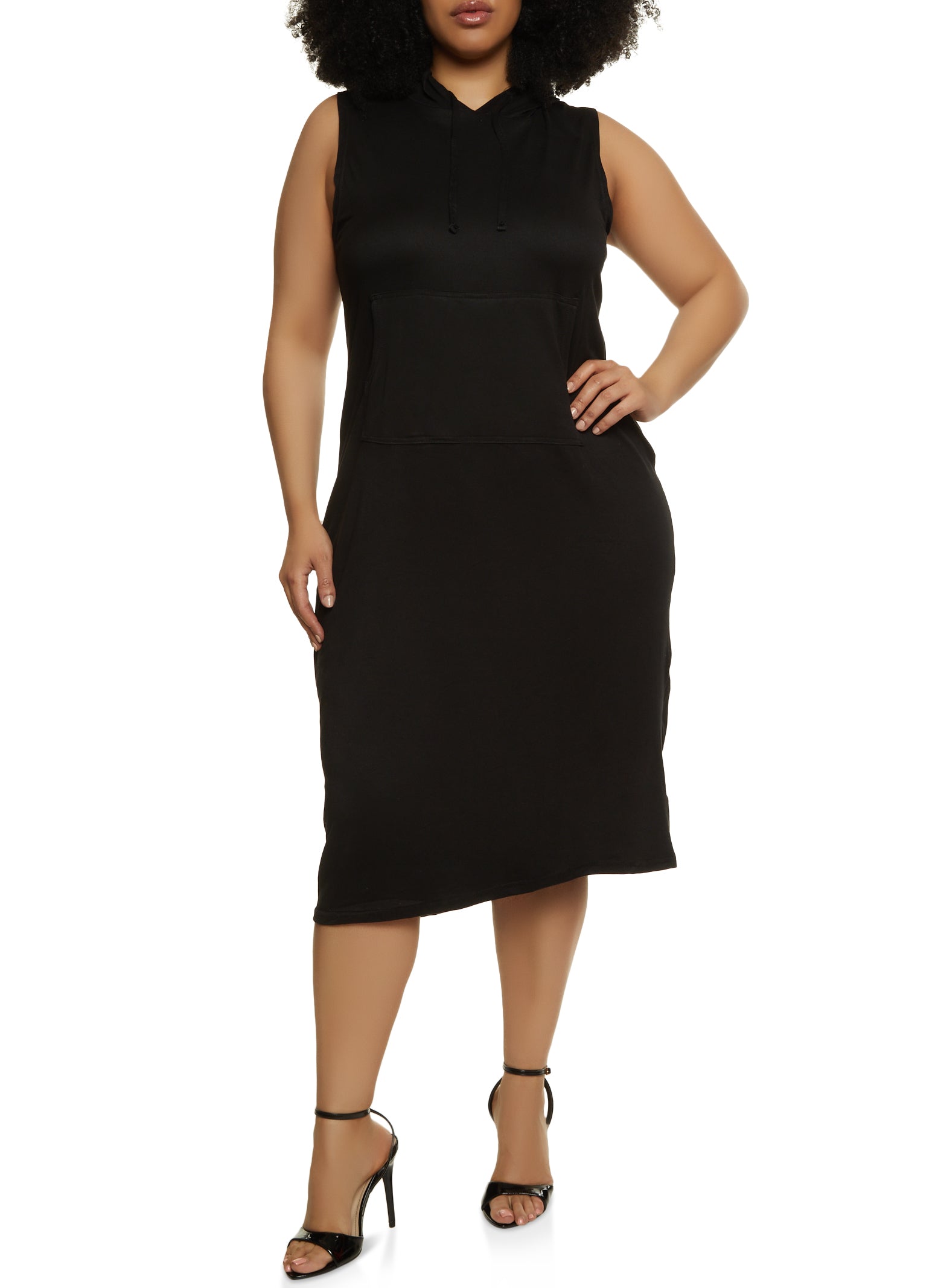 Plus Size Hooded Midi Dress