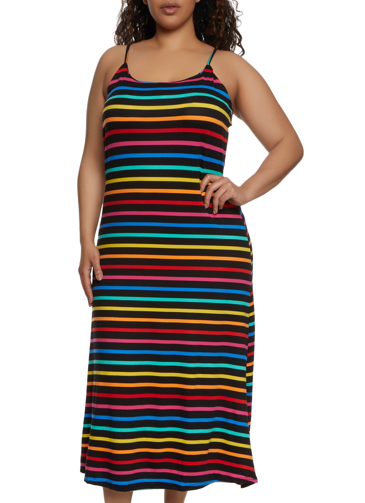 Rainbow plus size black hot sale dresses