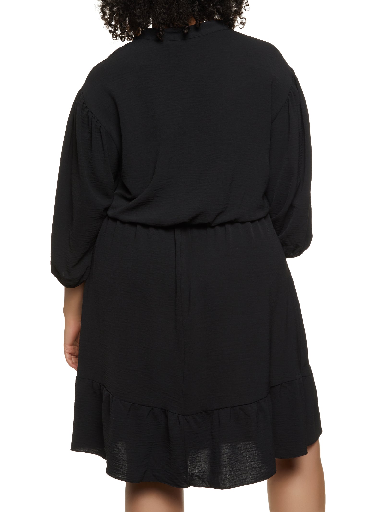 Plus Size Airy Faux Wrap Dress