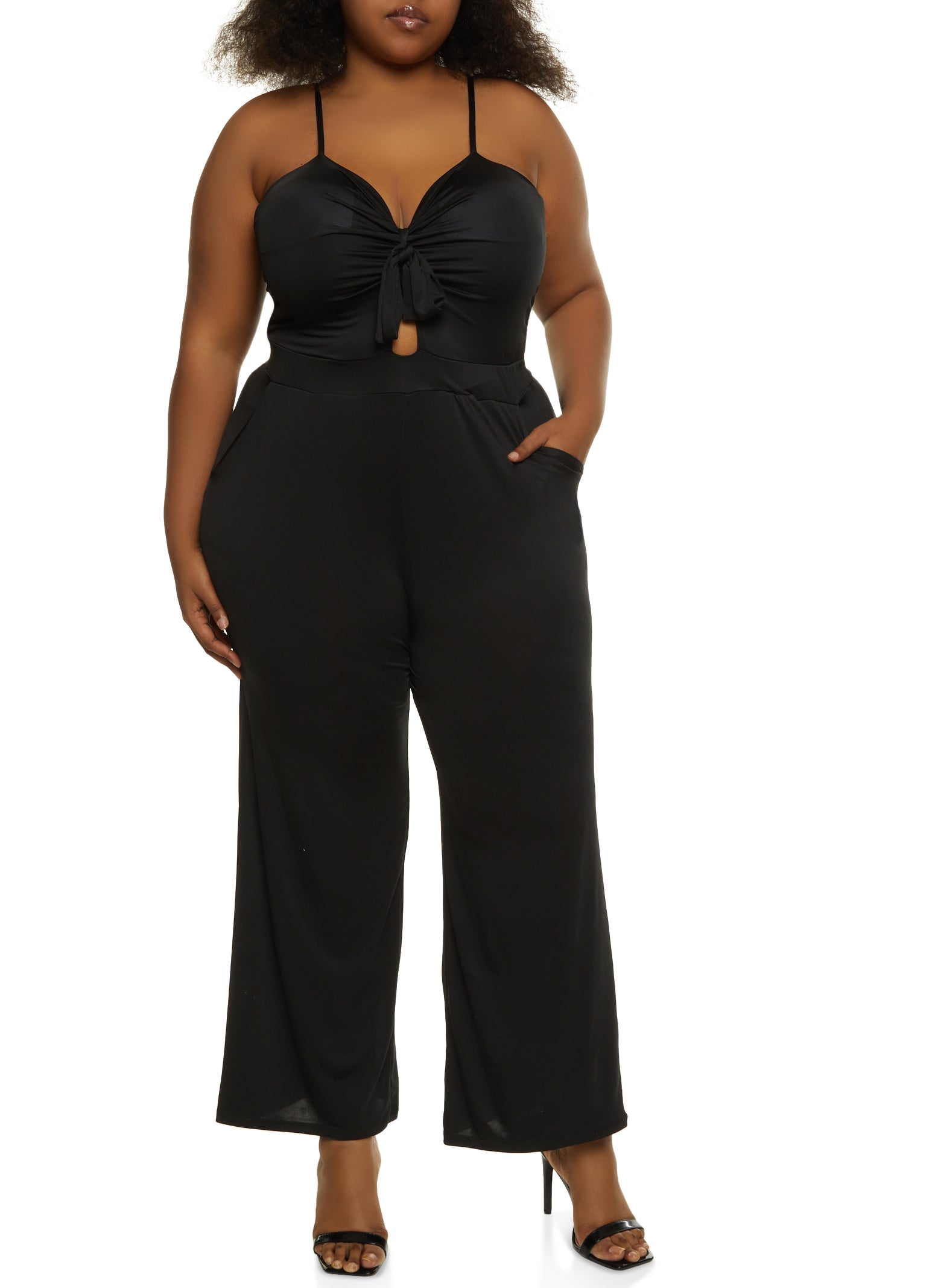 Plus Size Keyhole Wide Leg Jumpsuit