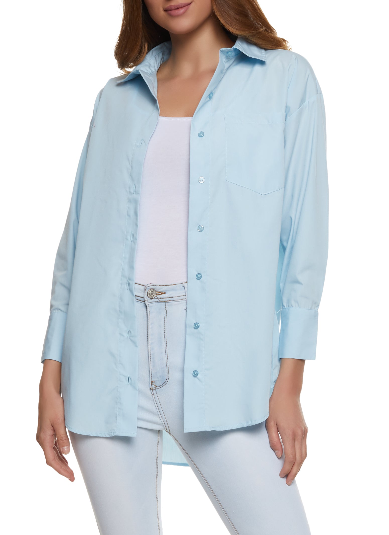 High Low Button Front Shirt