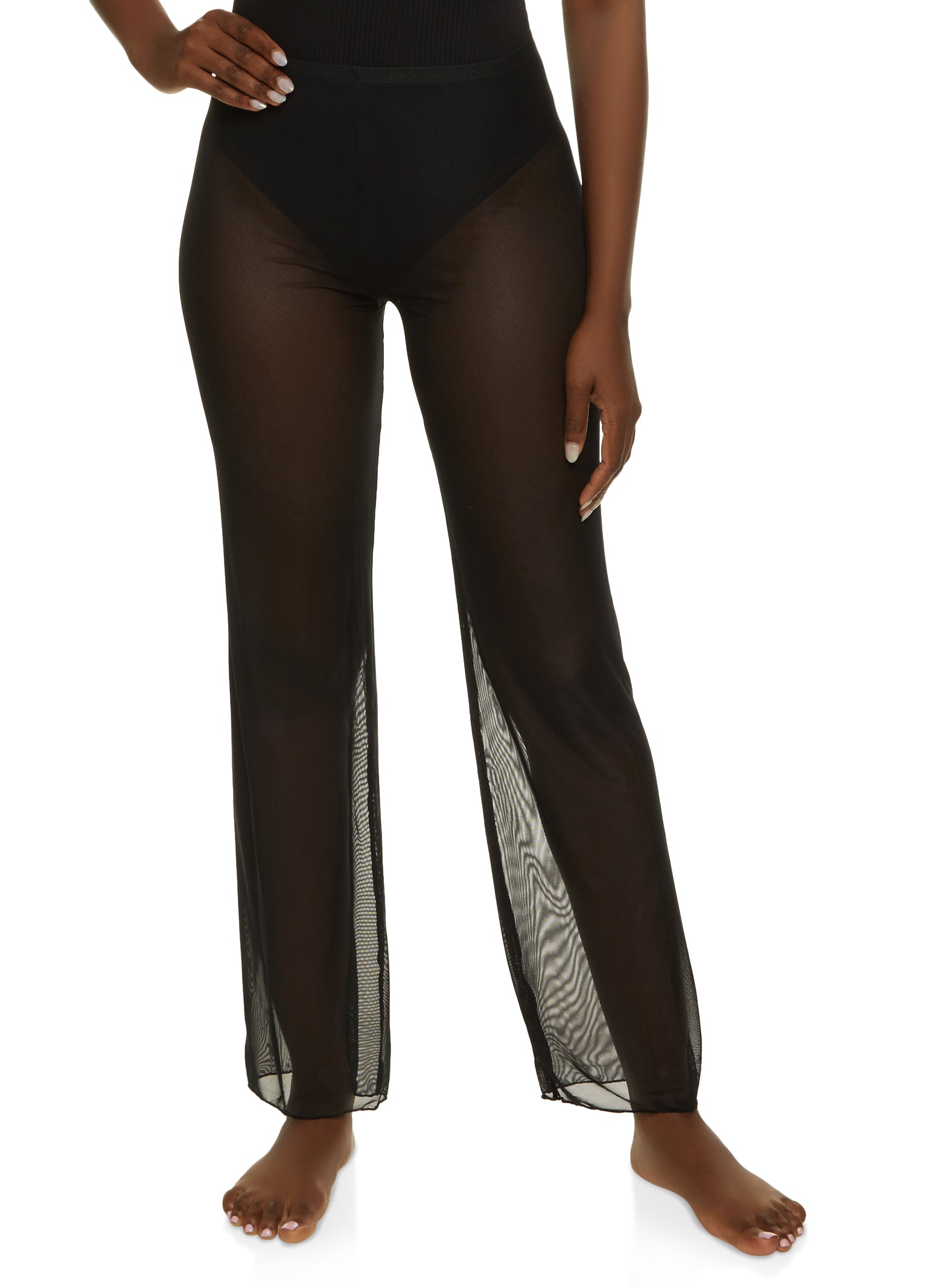 High Rise Mesh Cover Up Pants