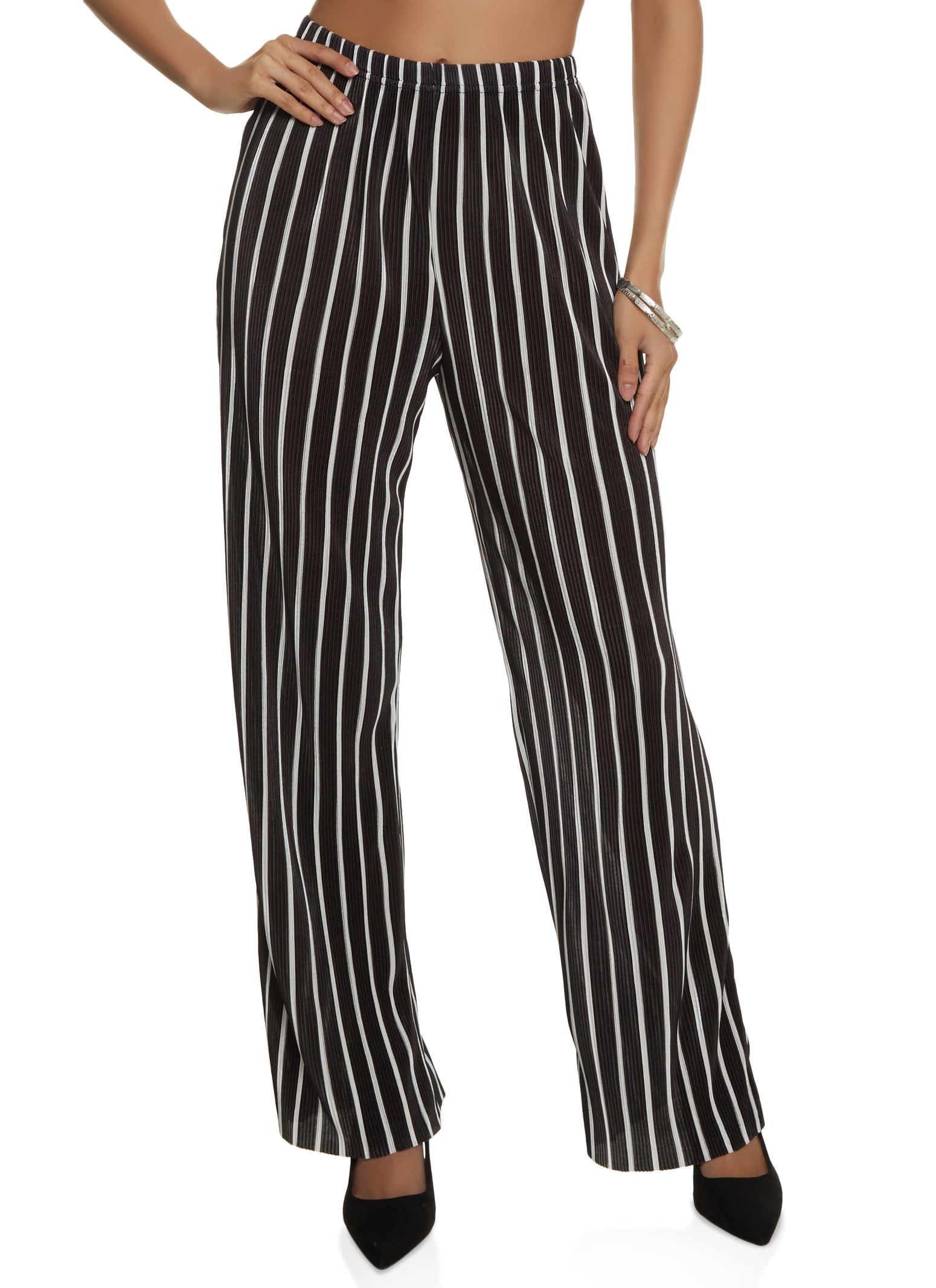 DRIES VAN NOTEN Black & Off-White Striped Trousers – Inventory Control