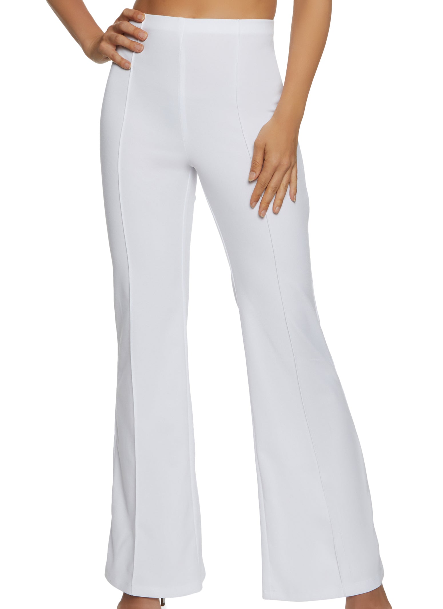 Pintuck Flared Dress Pants