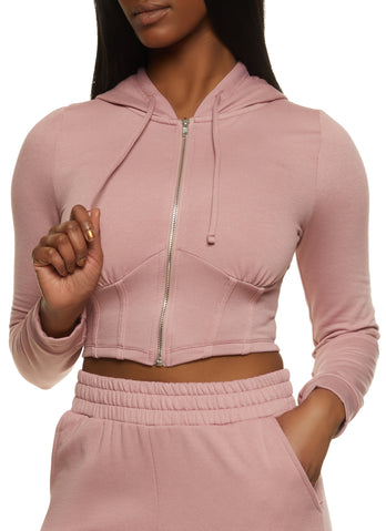 Zip up bustier online hoodie