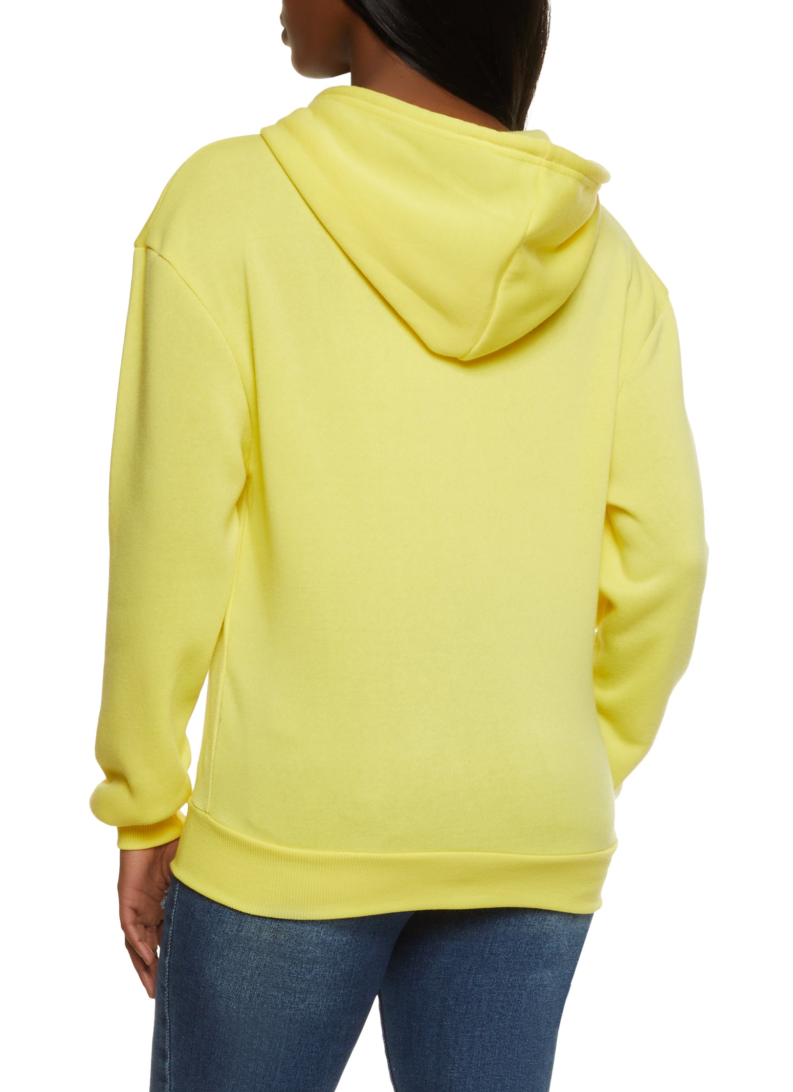 Solid Fleece Zip Up Hoodie 6839