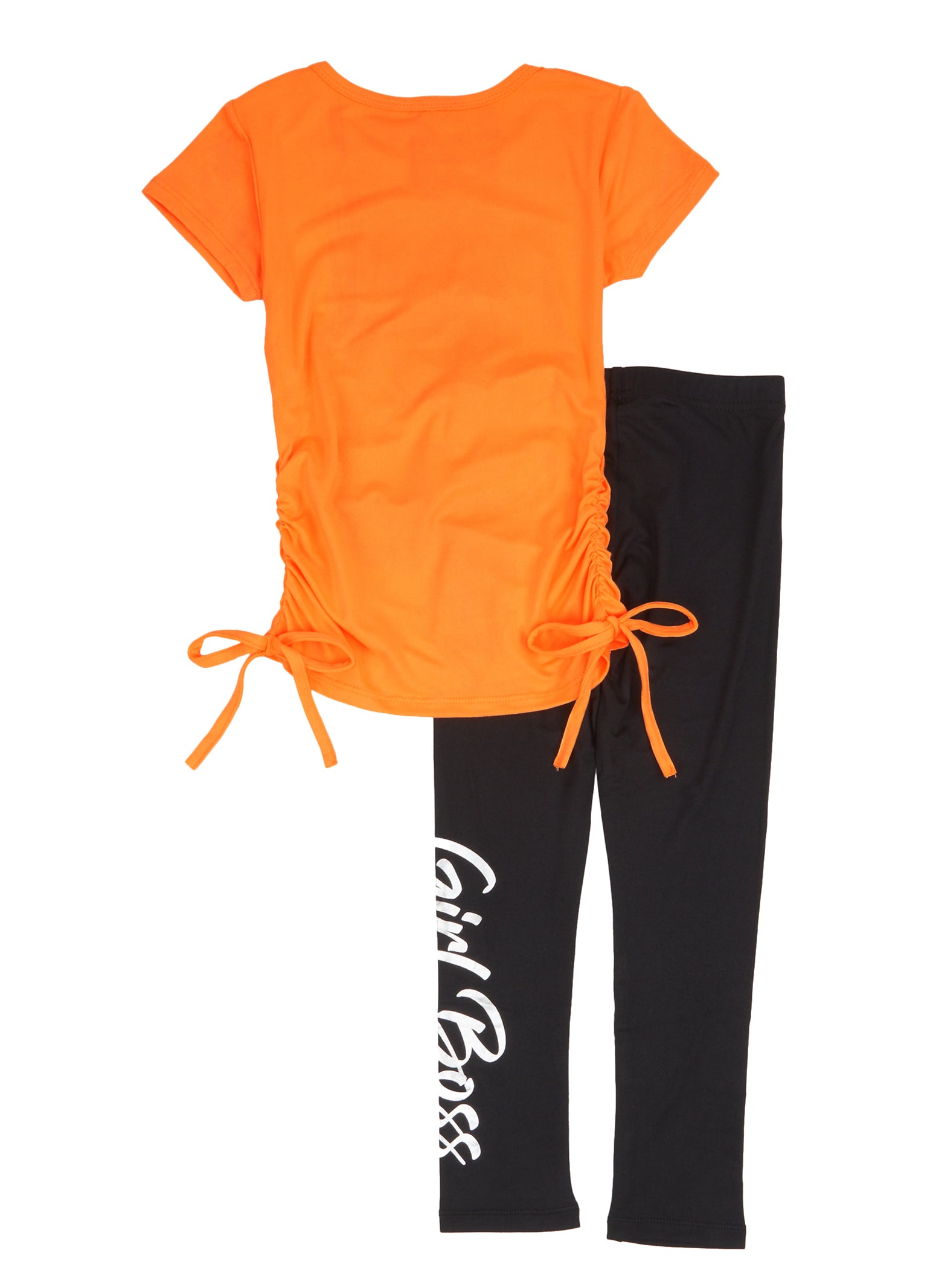 Girls Neon Orange Long Leggings