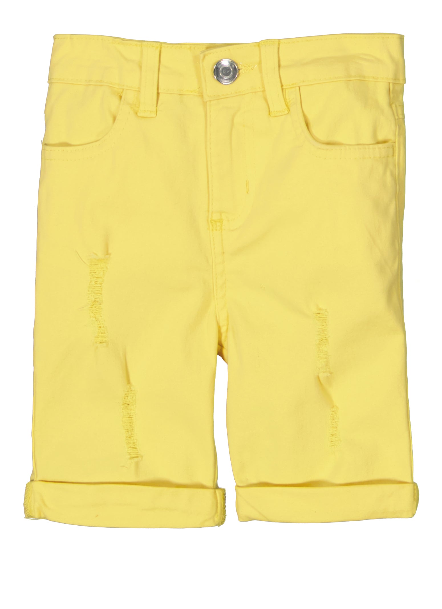 Little Girls Distressed Rolled Cuff Shorts