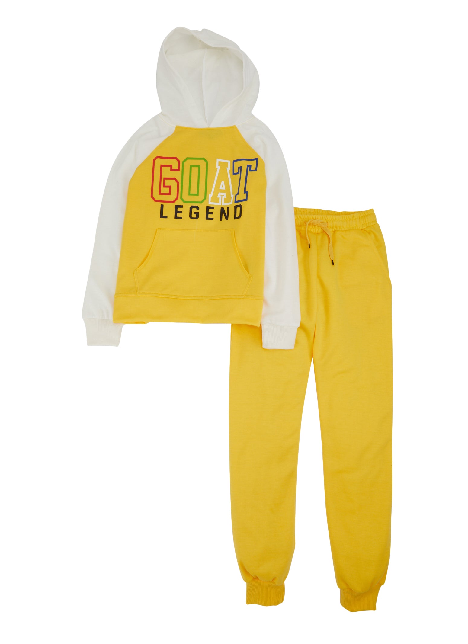 Boys Color Block GOAT Legend Pullover Hoodie and Joggers Gold