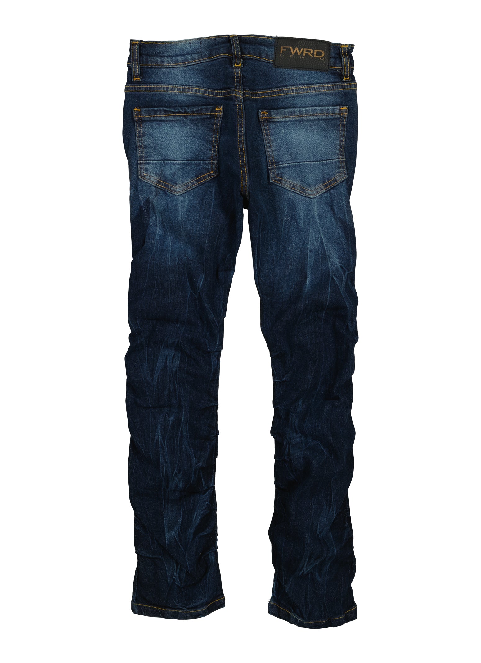 Boys Distressed Whiskered Stacked Jeans