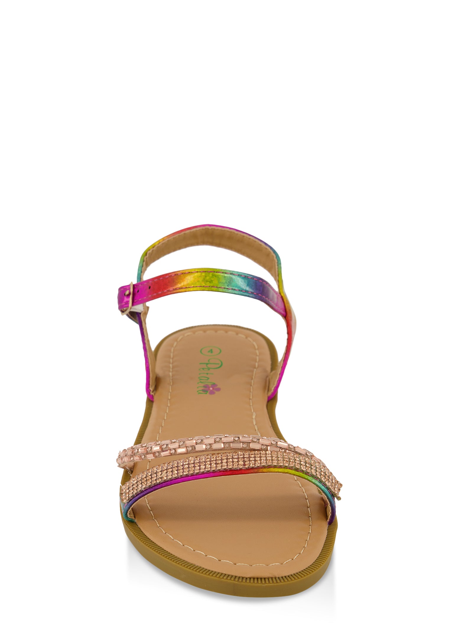 Girls Ankle Strap Rhinestone Flat Sandals