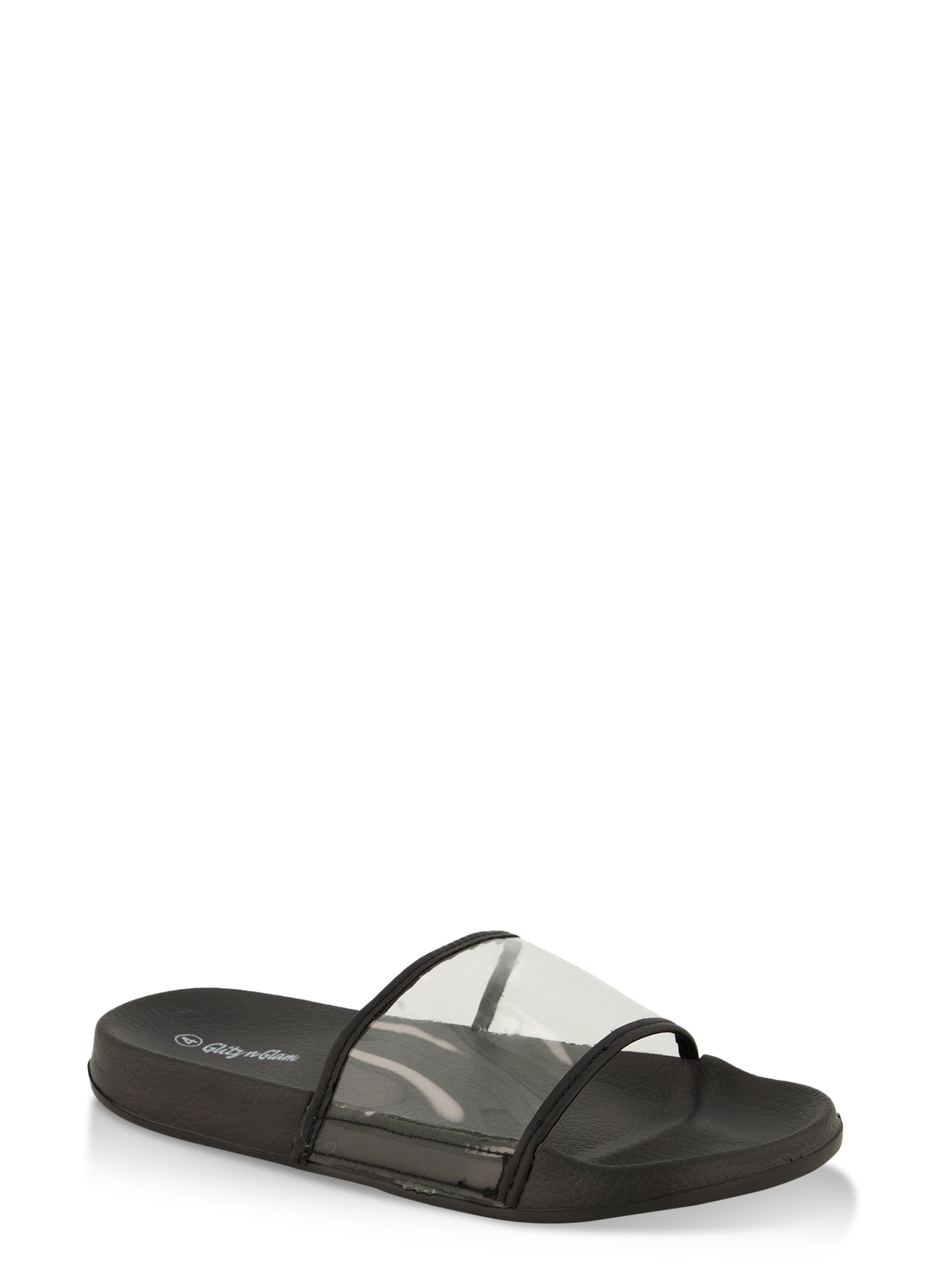 Clear best sale black slides