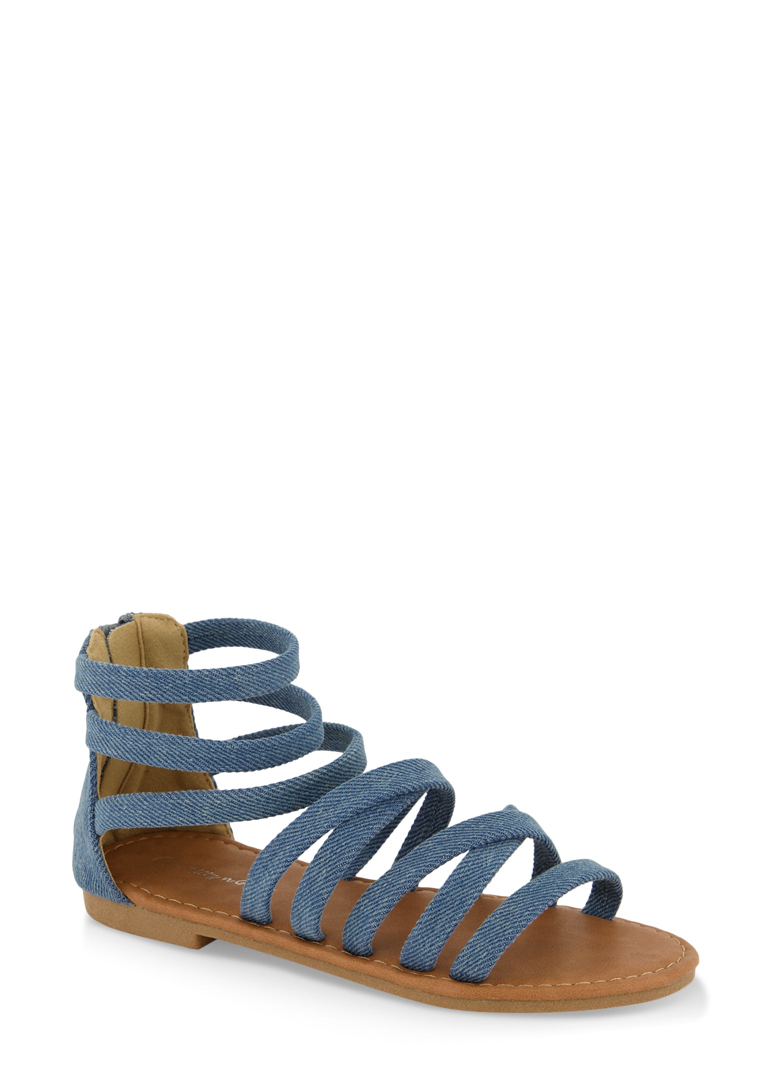 Girls Zip Back Gladiator Sandals 6038