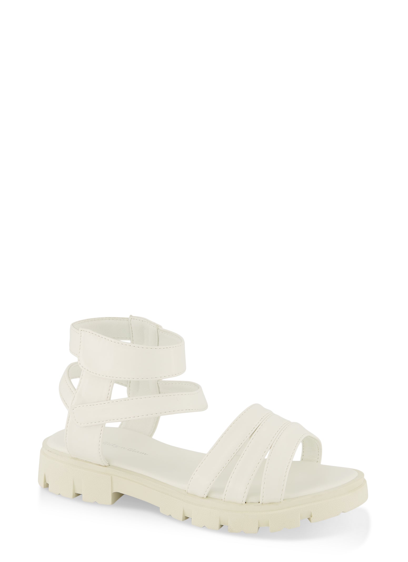 White low platform top sandals