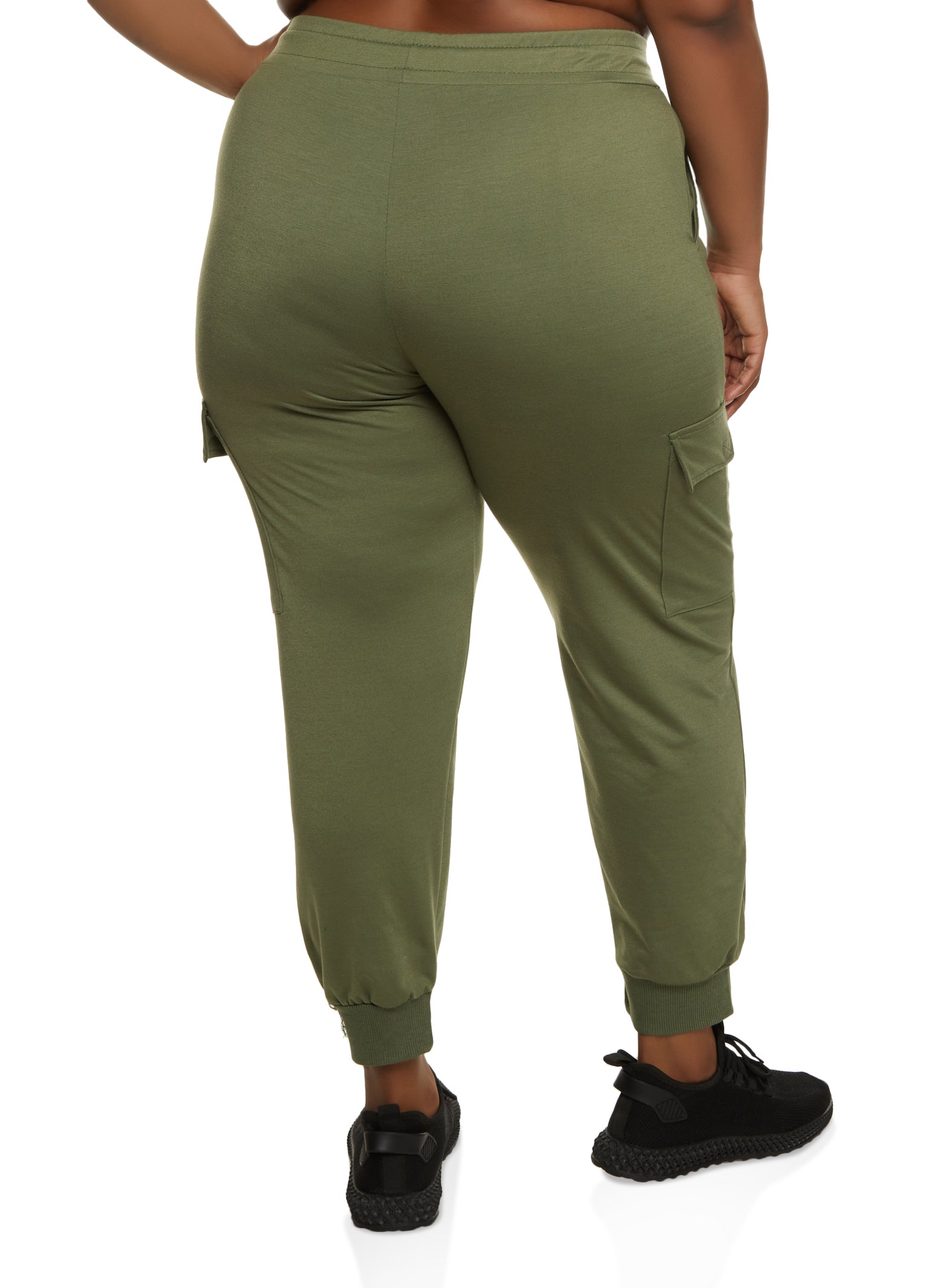 Plus Size French Terry Cargo Pocket Joggers