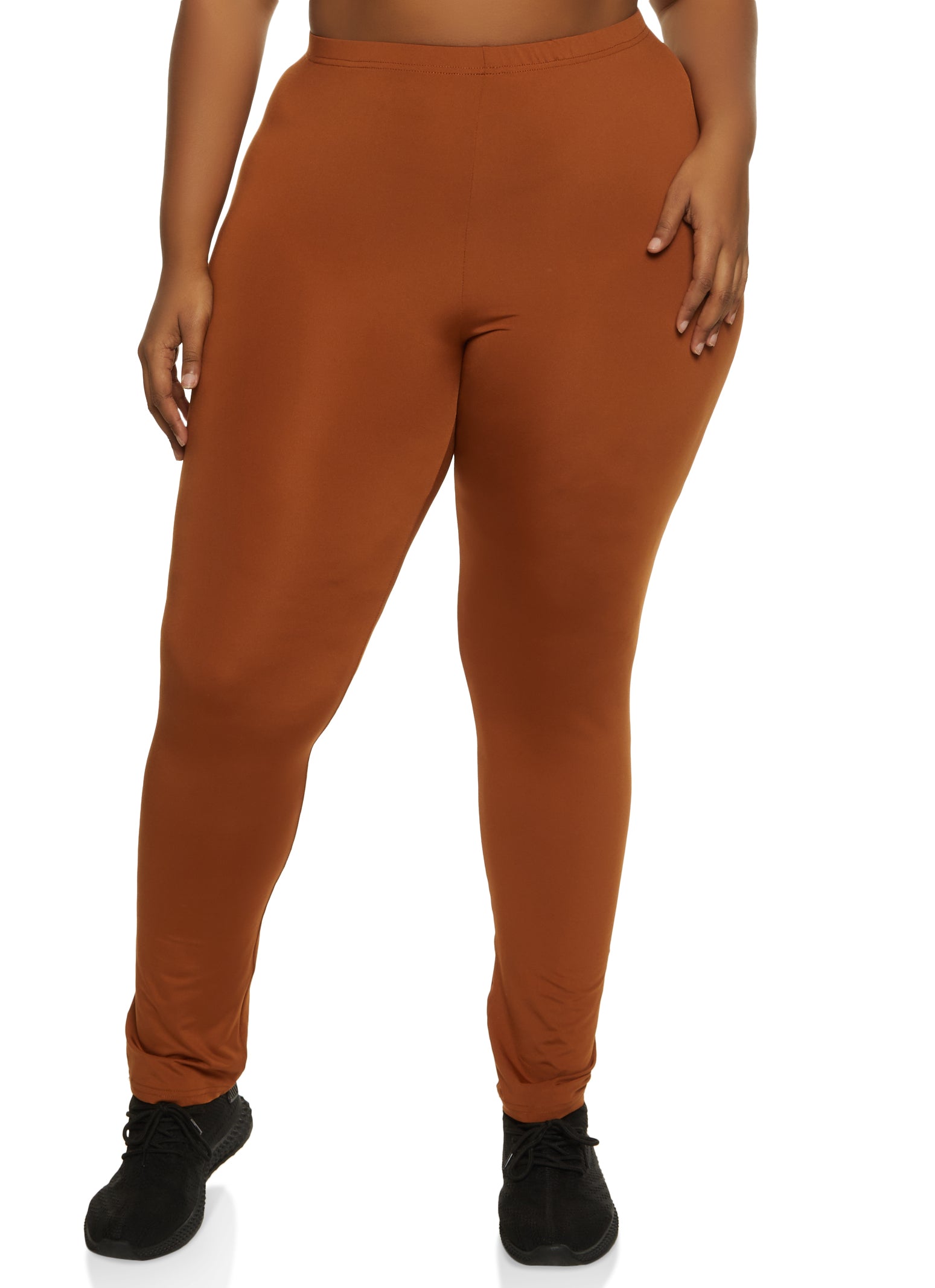 Plus Size Solid Soft Knit Leggings