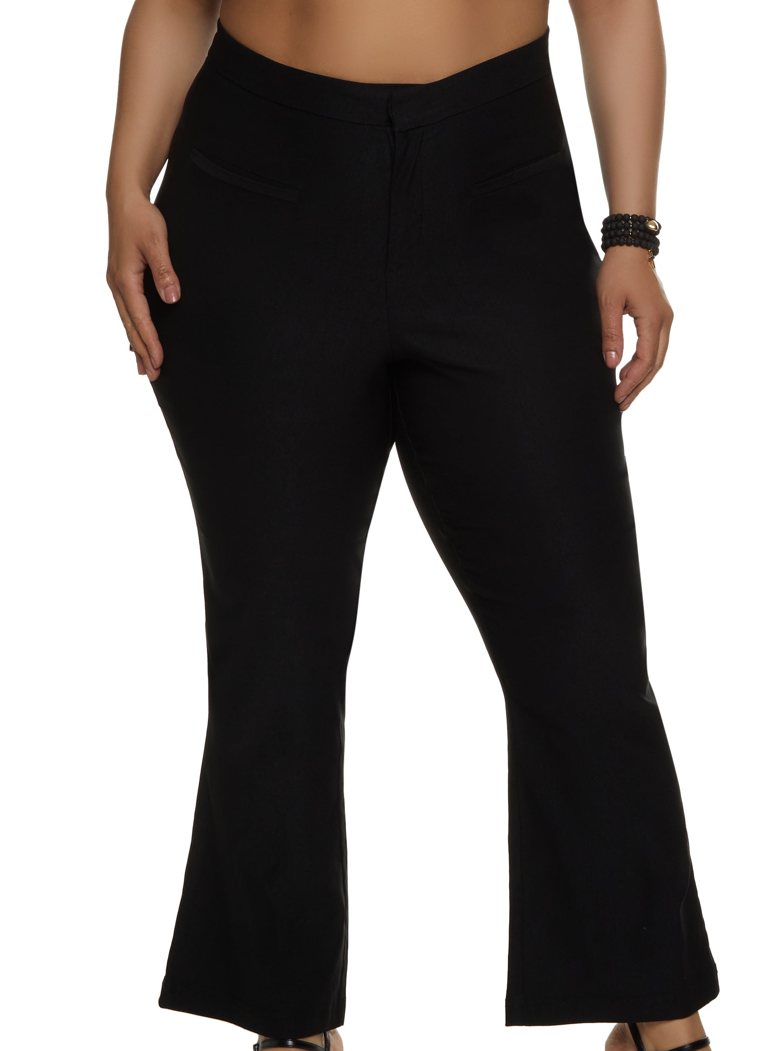 Plus size black shop dress pants flare