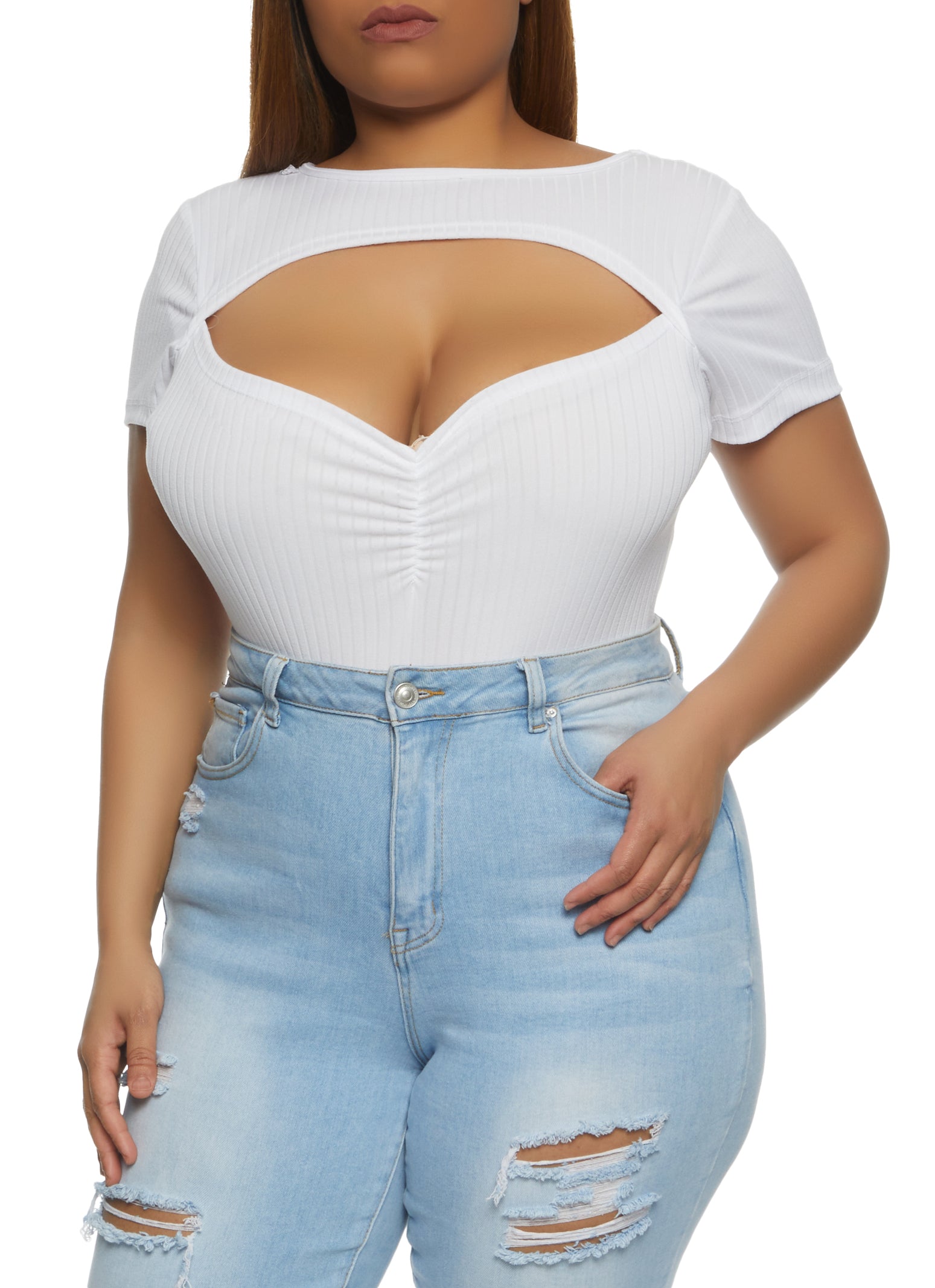 Plus Size Cut Out Bodysuit