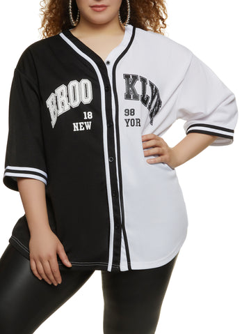 Girls Mesh Brooklyn Baseball Jersey, Pink, Size 7-8 | Rainbow Shops