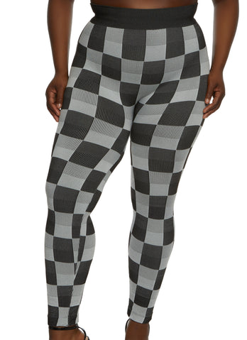 Black & White Plaid Leggings** – Charming Charlie