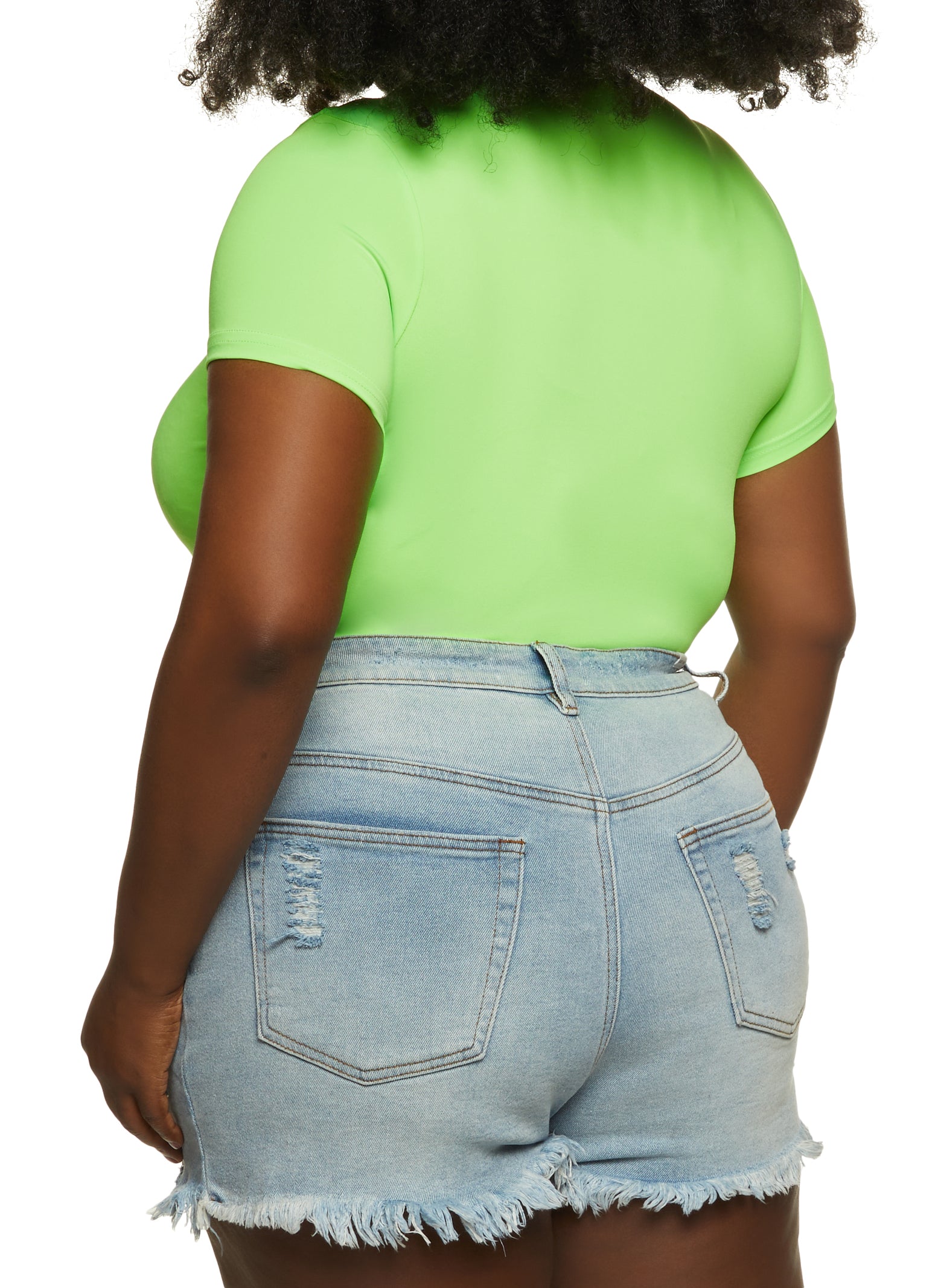 Plus Size Short Sleeve Mock Neck Bodysuit