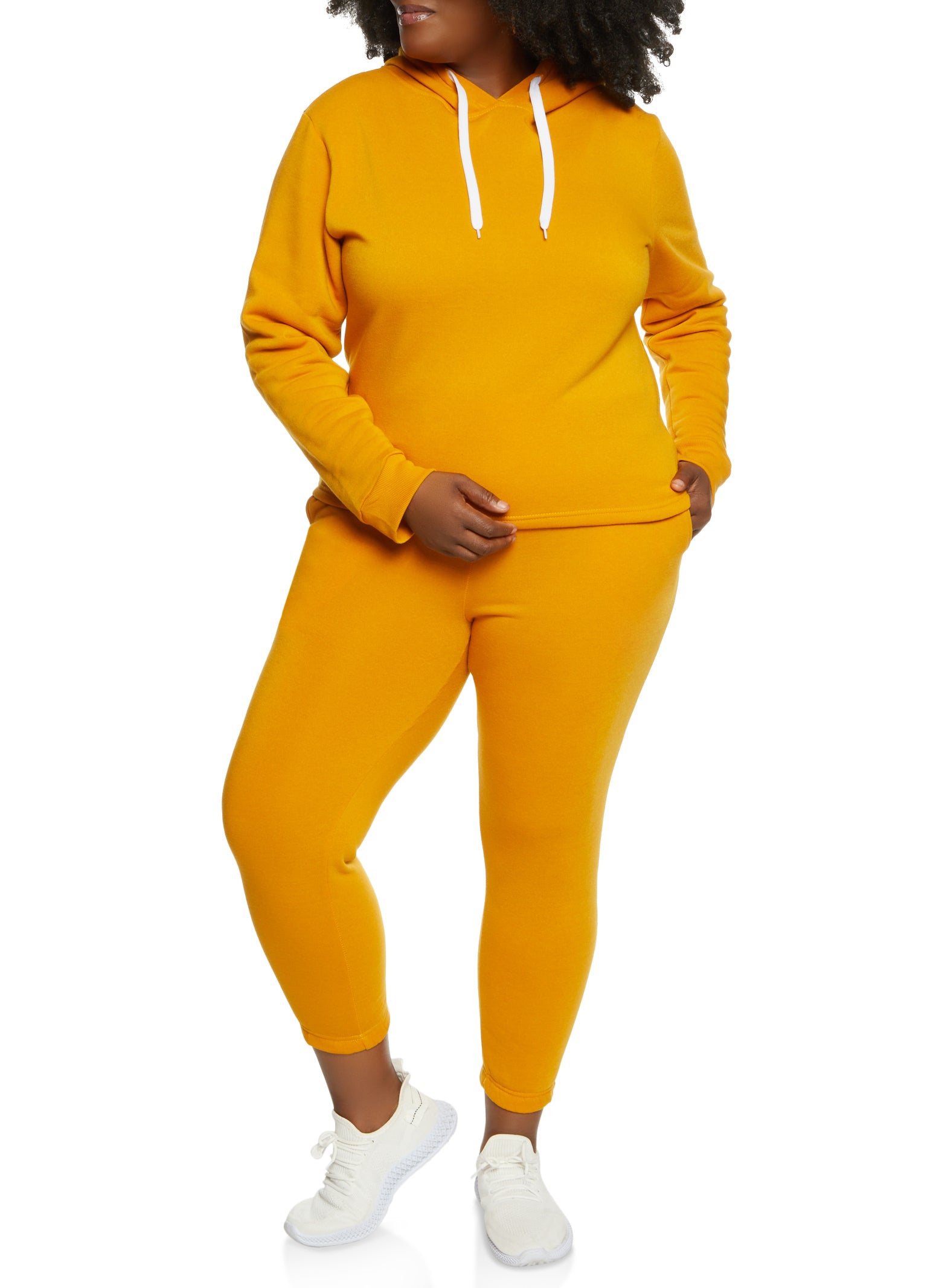 Plus Size Solid Pullover Hoodie