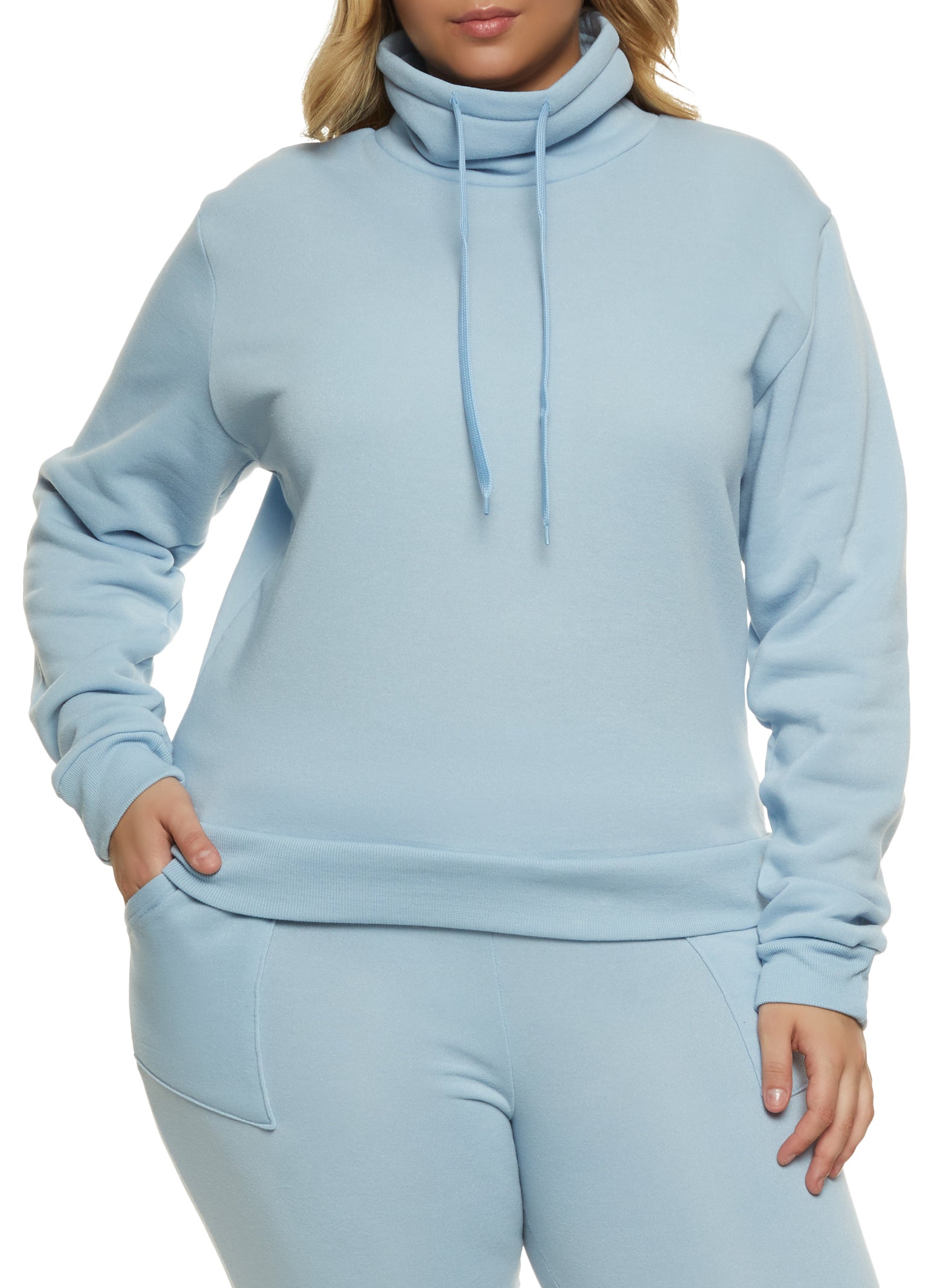 Plus size outlet funnel neck hoodie