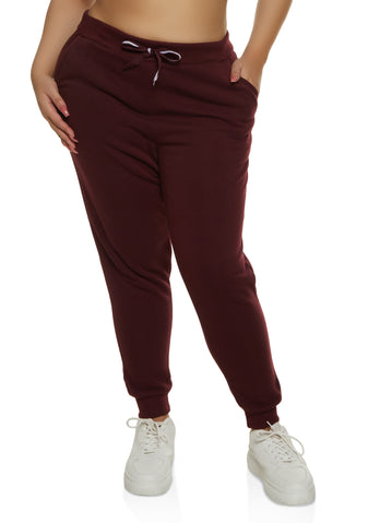 Plus Size Cut Out High Waist Joggers