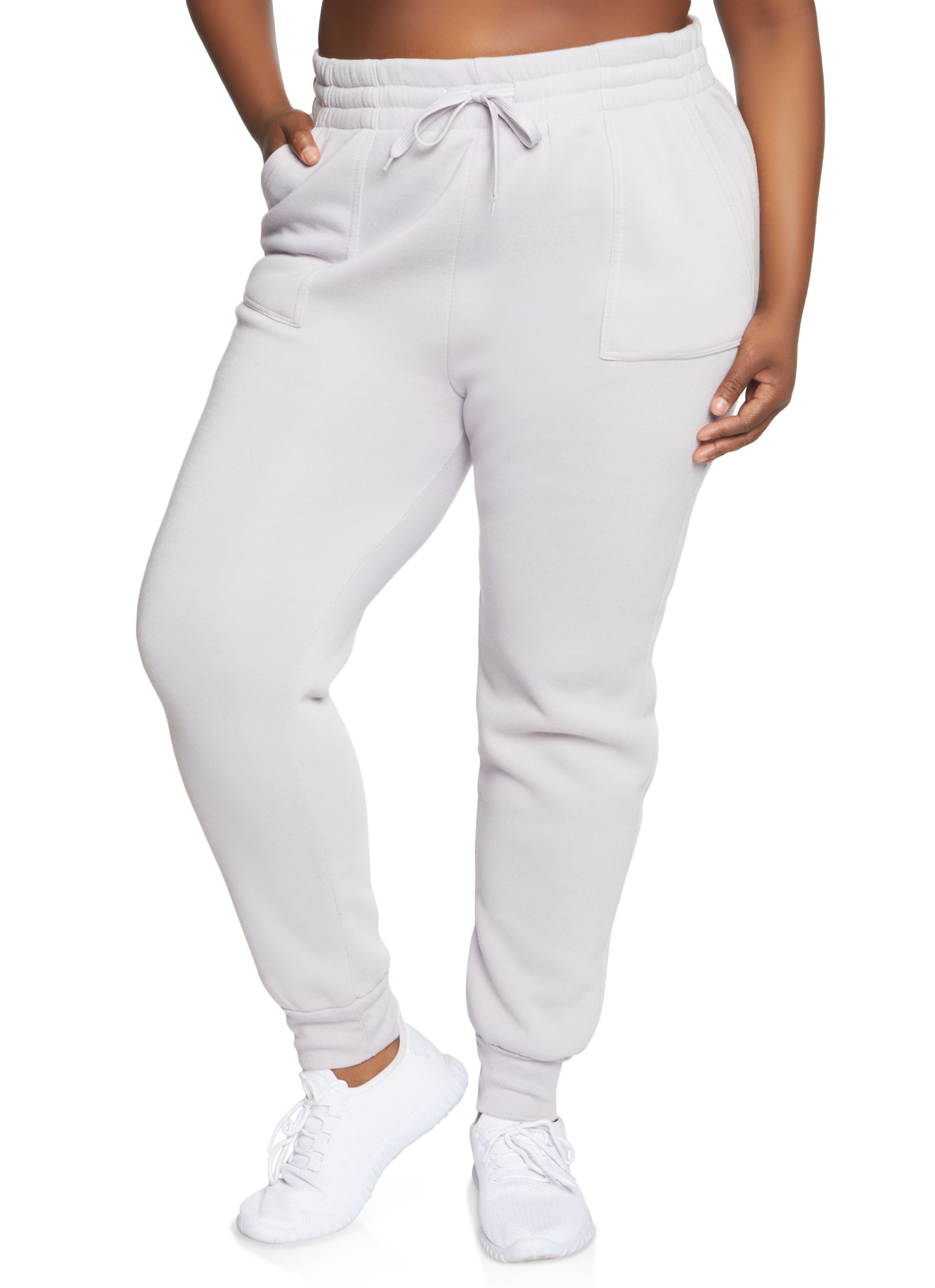 Plus Size Solid Pocket Joggers