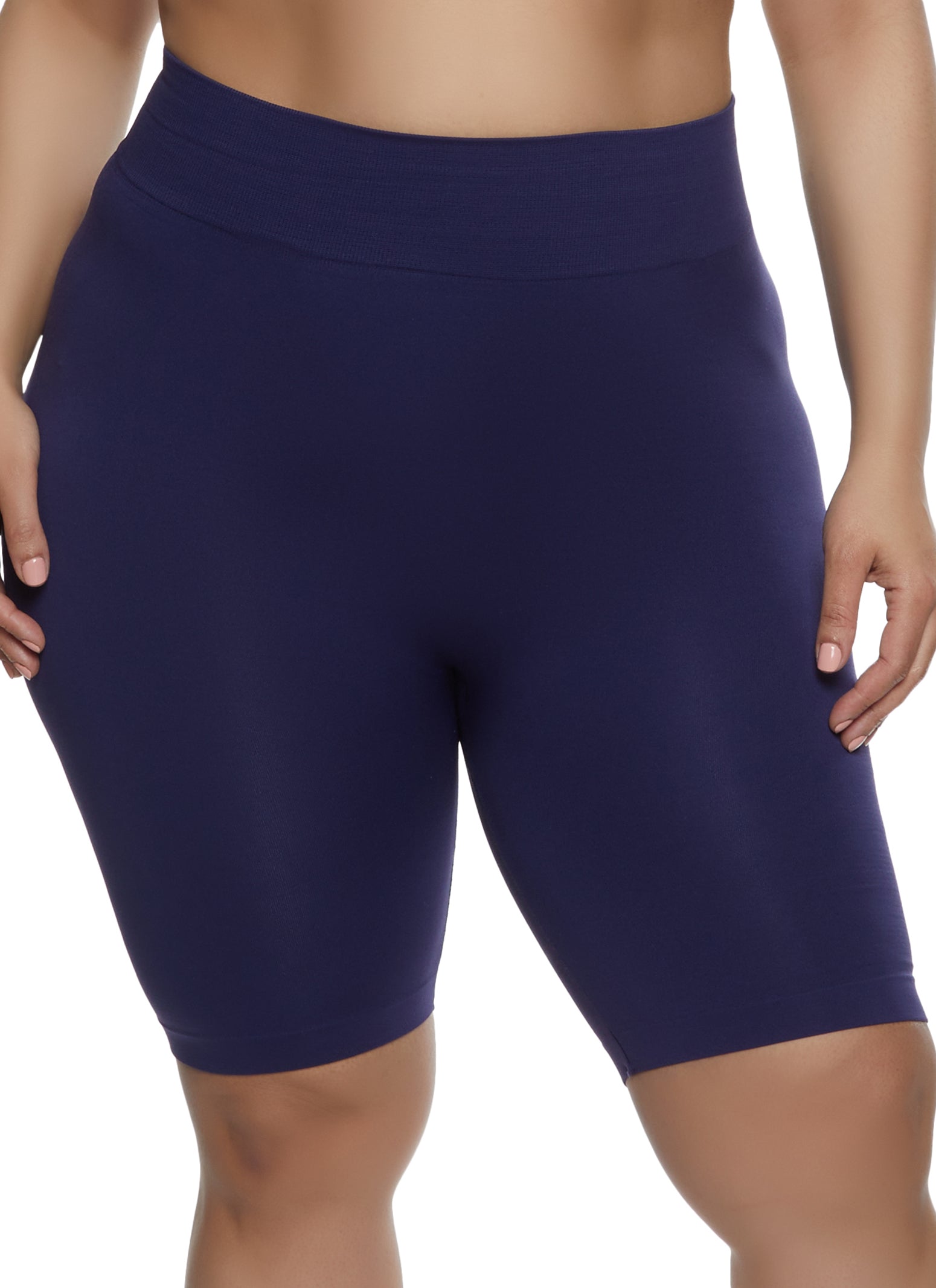 Navy blue biker shorts best sale plus size