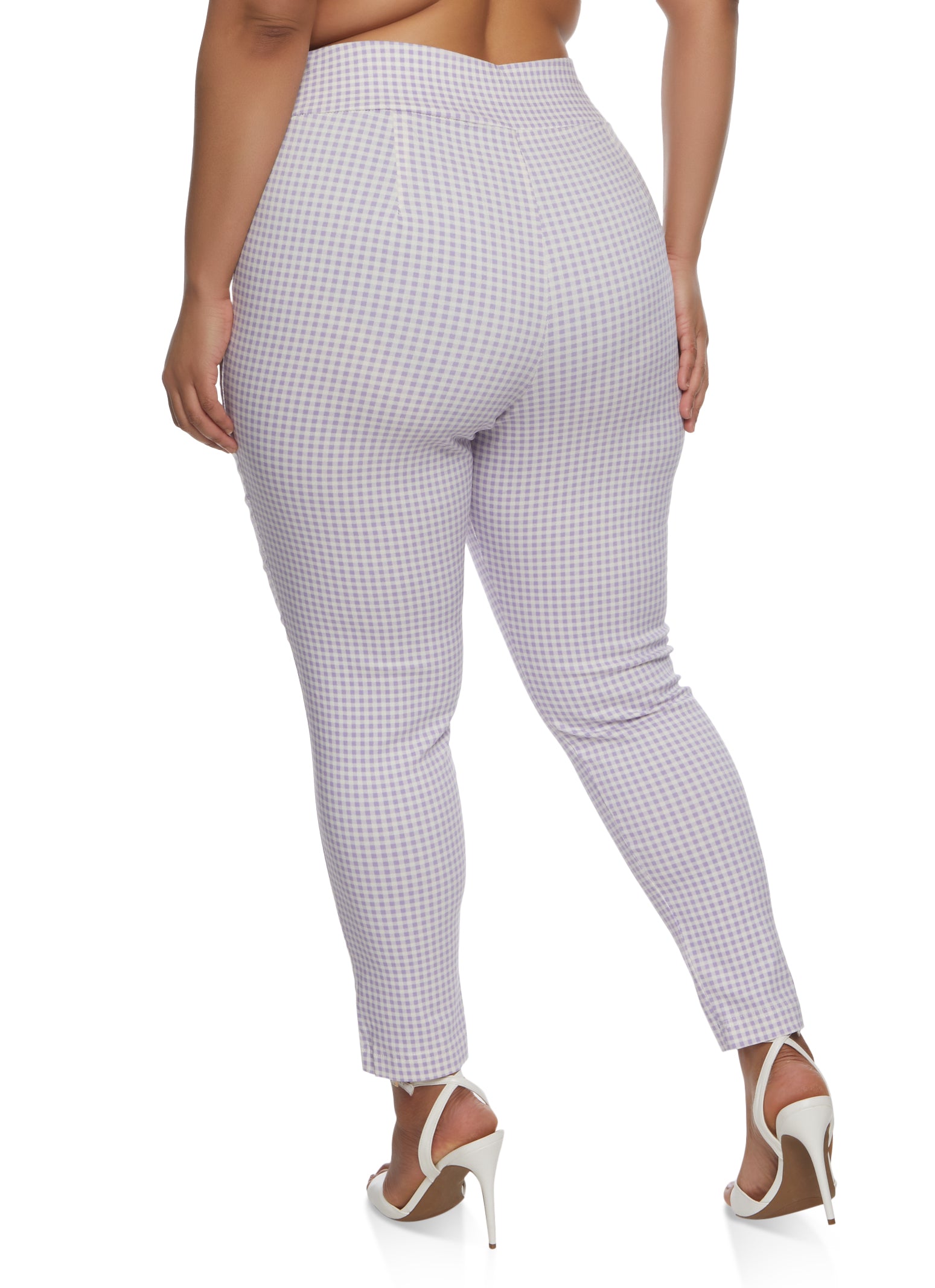 Plus Size Twill High Waist Pull On Pants