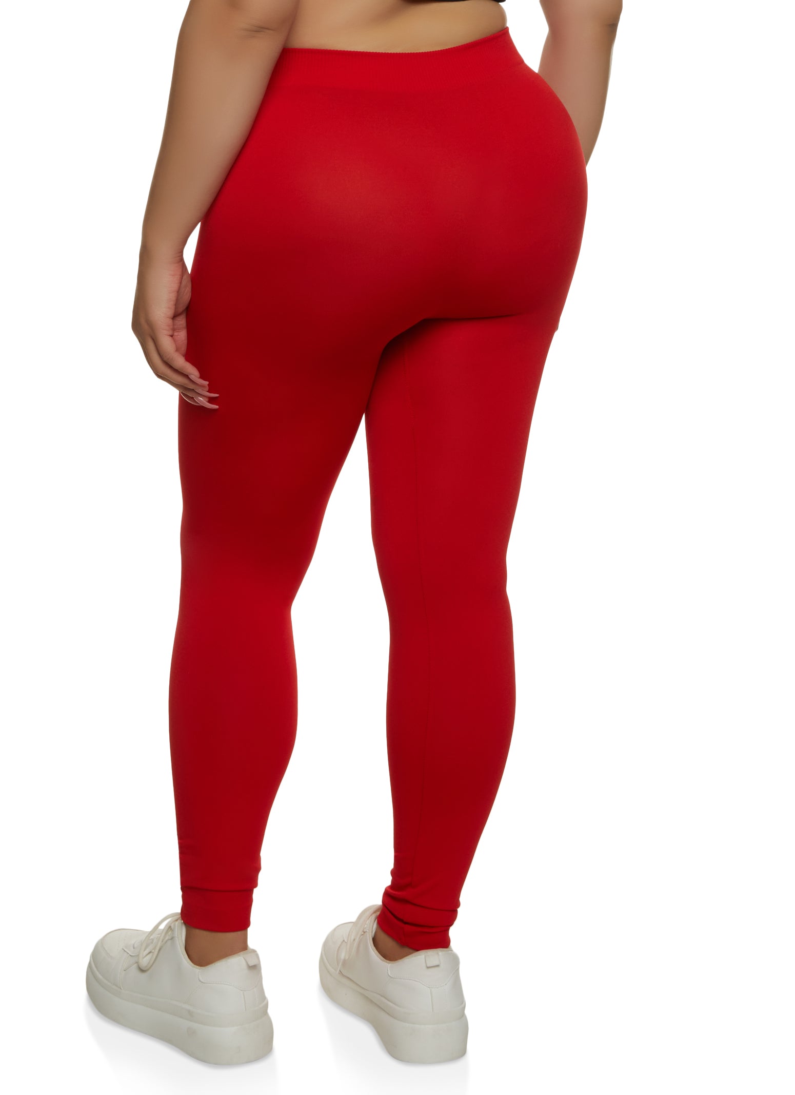 Plus Size Rib Knit Seamless Leggings