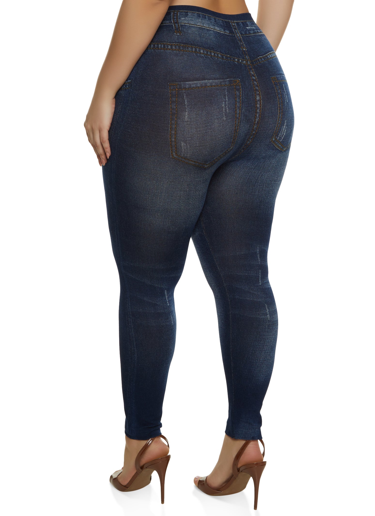 HUE Plus Size Original Smooth Denim Leggings at Amazon Women's Clothing  store