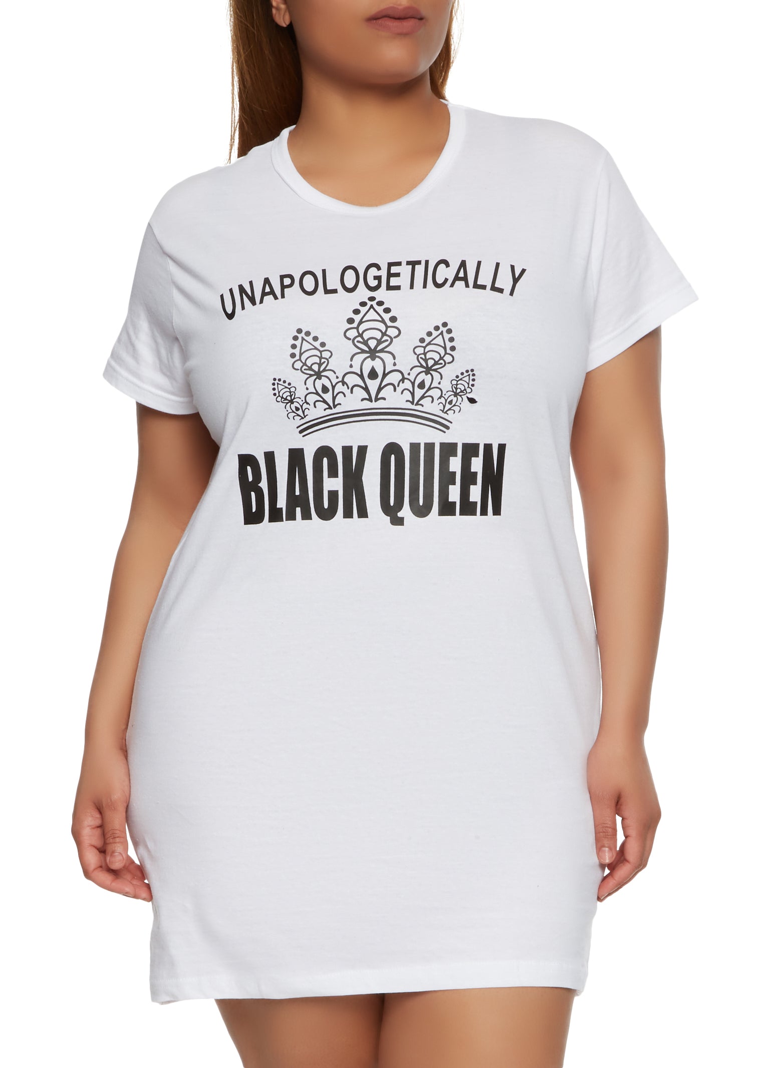 Plus Size Unapologetically Black Queen Pajama Shirt 8646