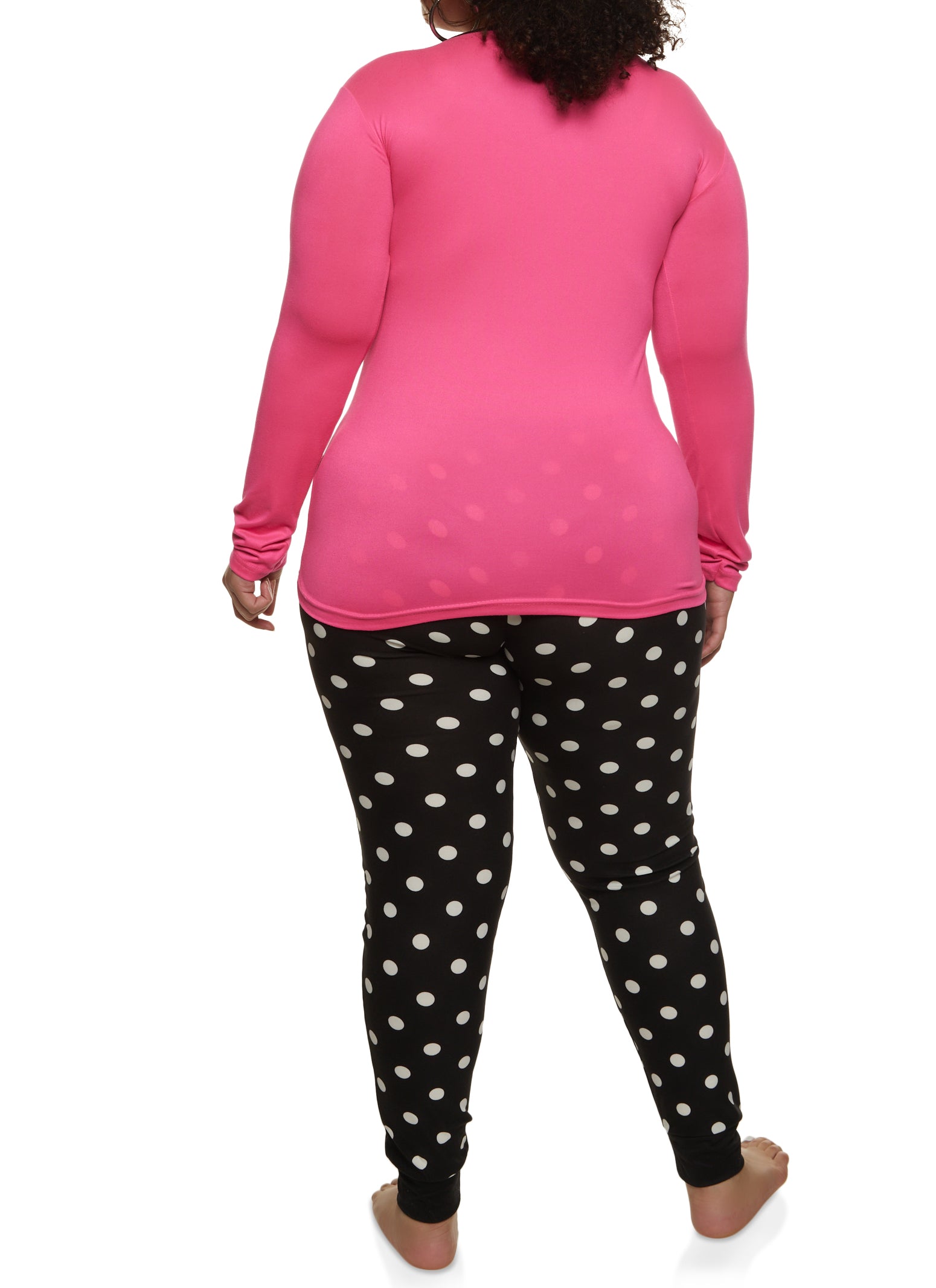 Womens Plus Size Just Hit The Snooze Button Pajama Top and Polka Dot Pants,  Pink, Size 1X - Yahoo Shopping