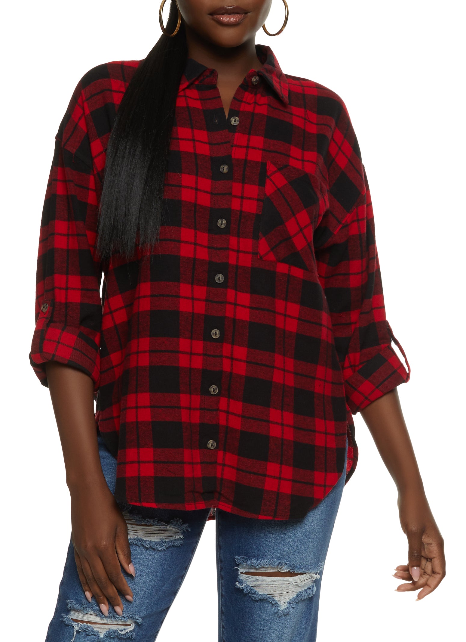 LUCKY BRAND WOMENS XS PLAID FLANNEL SHIRT LONG SLEEVE MULTICOLOR RAYON NWT