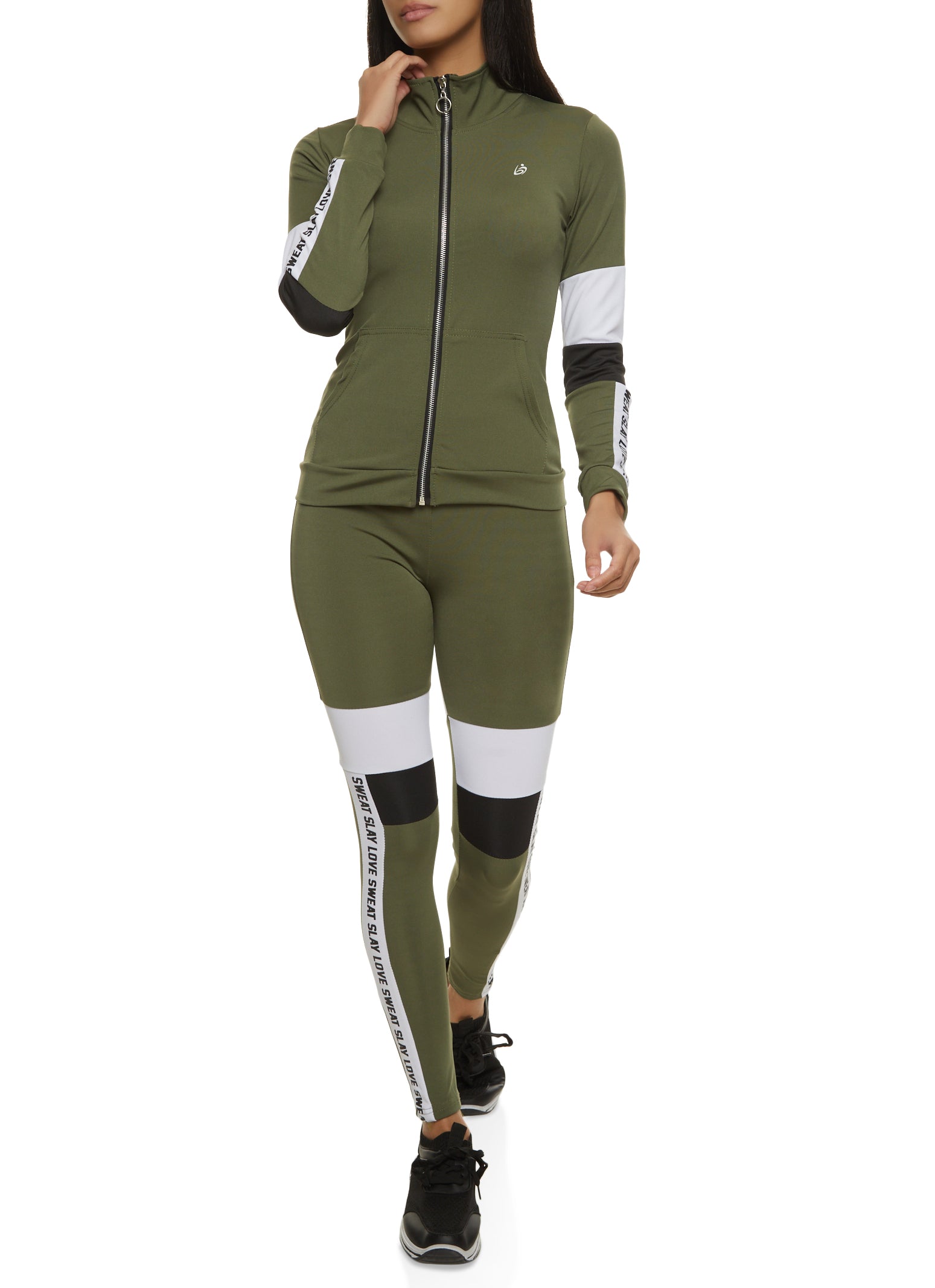 Camo Color Block Cell Phone Pocket Leggings