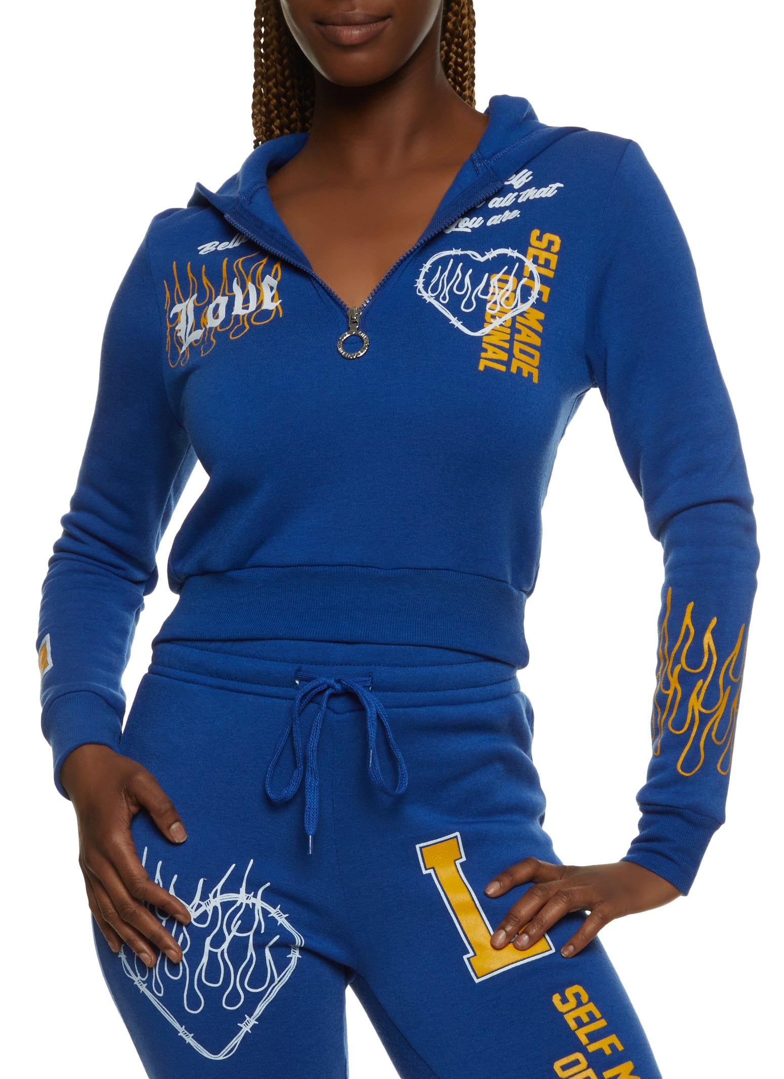 Royal blue 2024 graphic hoodie