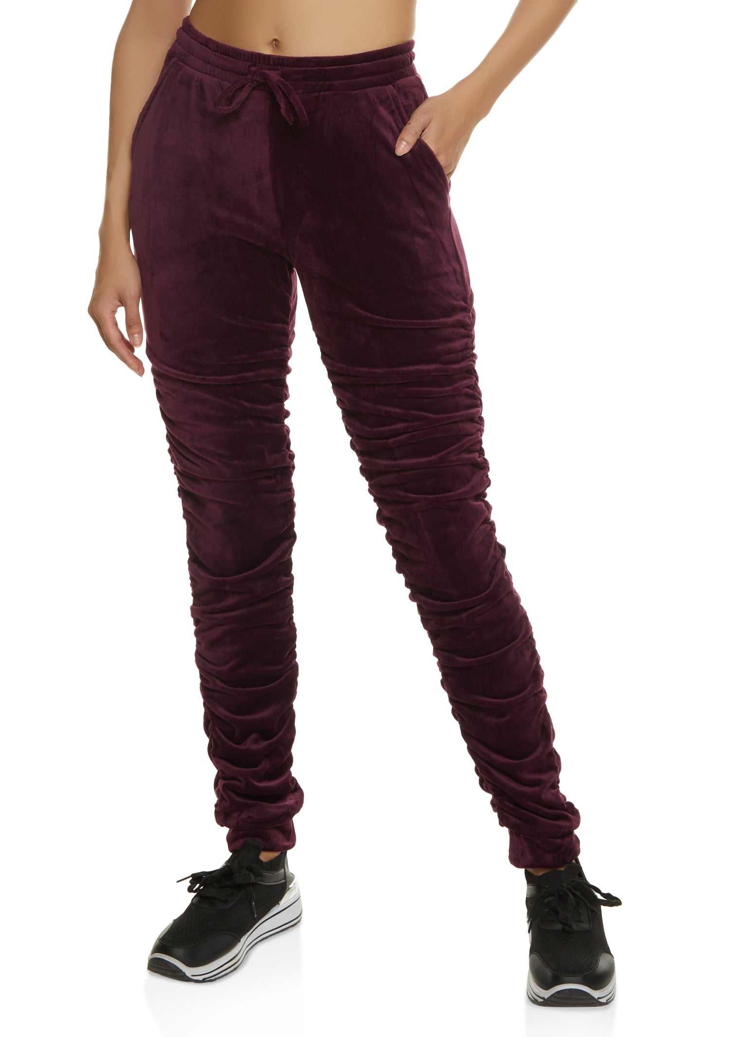 Burgundy on sale velvet joggers