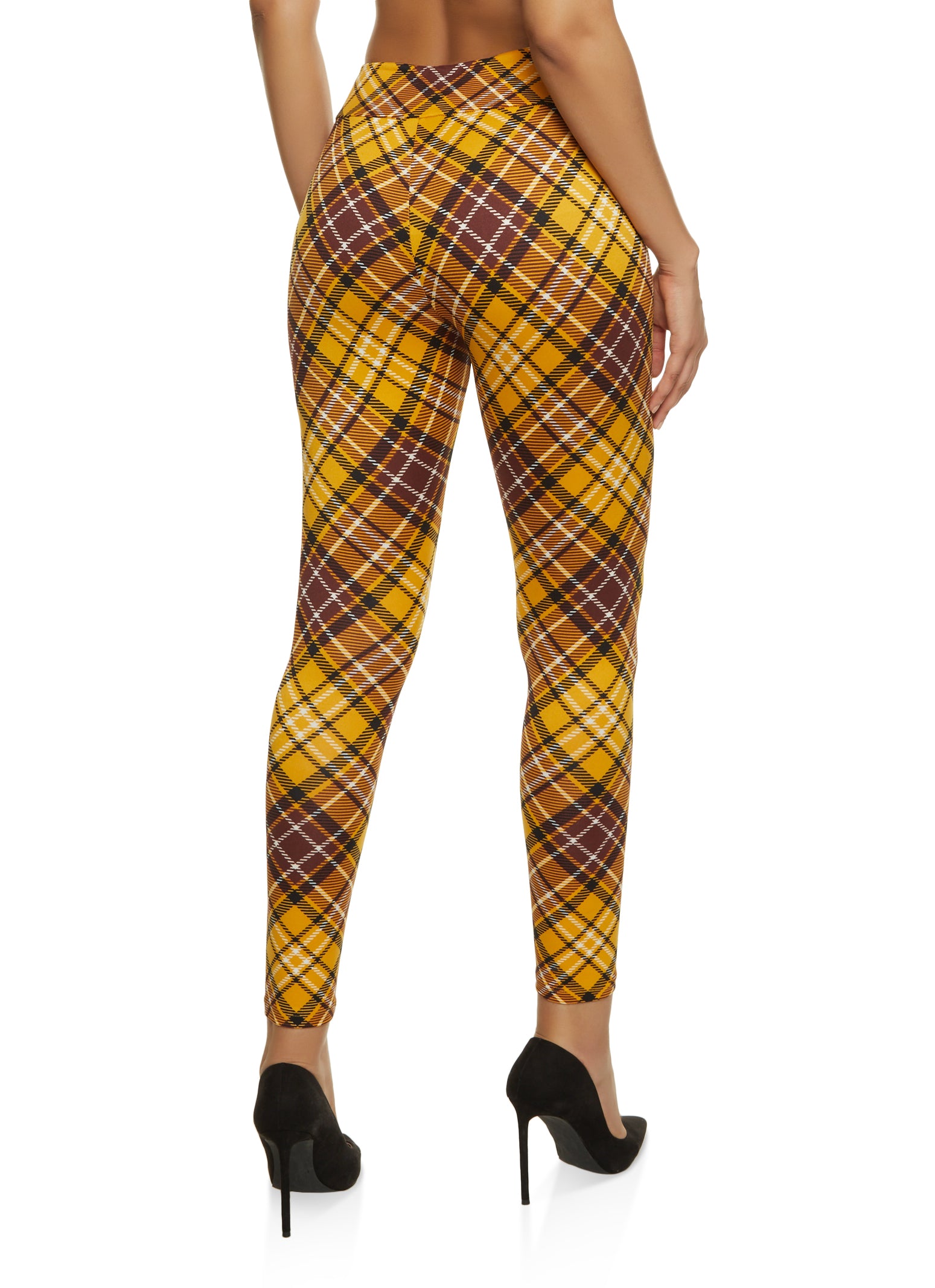 Plaid leggings clearance yellow